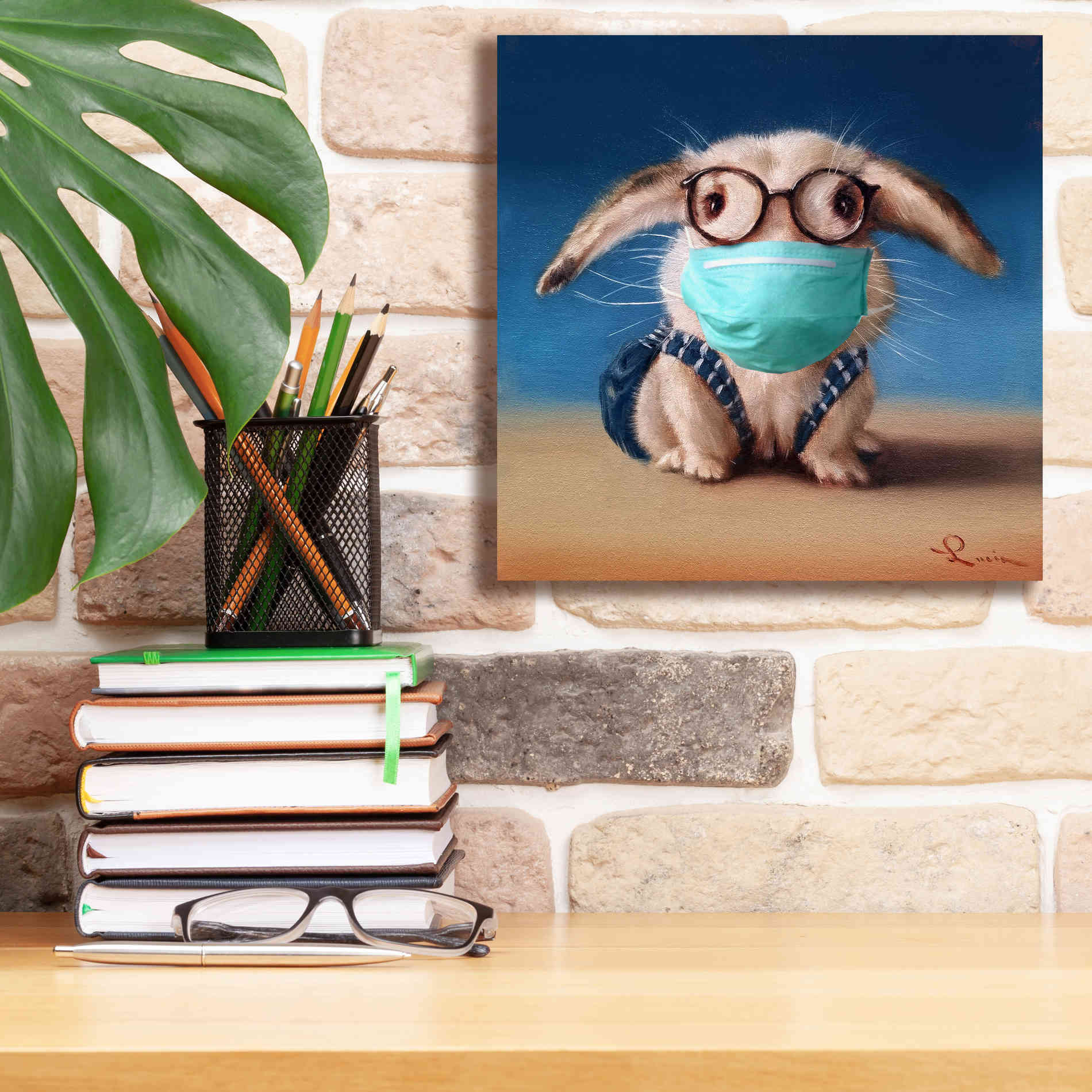 'Back To School - Mask' by Lucia Heffernan, Canvas Wall Art,12x12