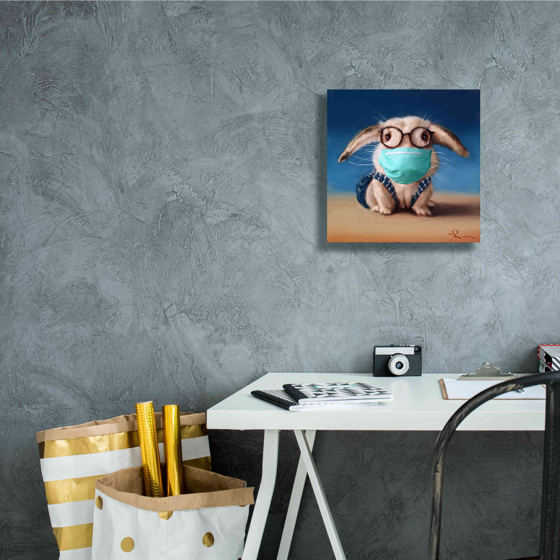 'Back To School - Mask' by Lucia Heffernan, Canvas Wall Art,12x12