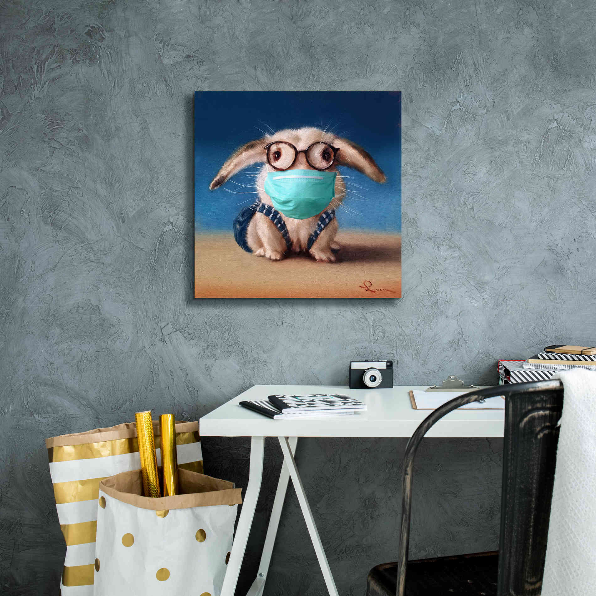 'Back To School - Mask' by Lucia Heffernan, Canvas Wall Art,18x18