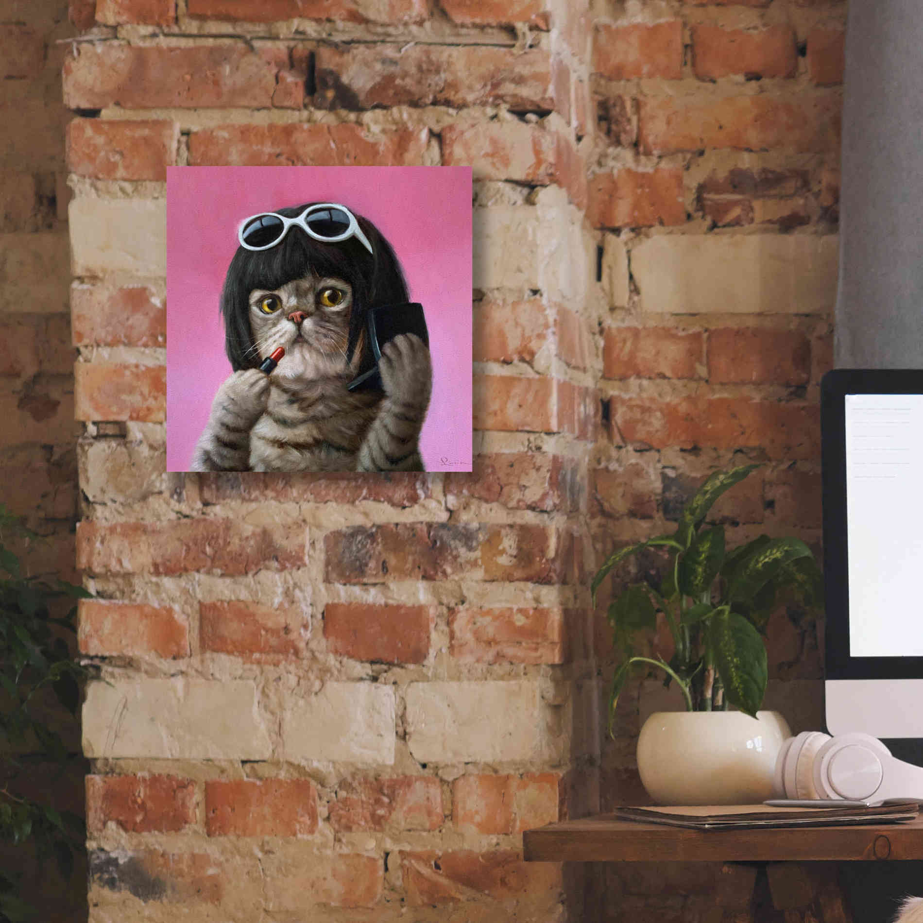 'Bob Cat' by Lucia Heffernan, Canvas Wall Art,12x12
