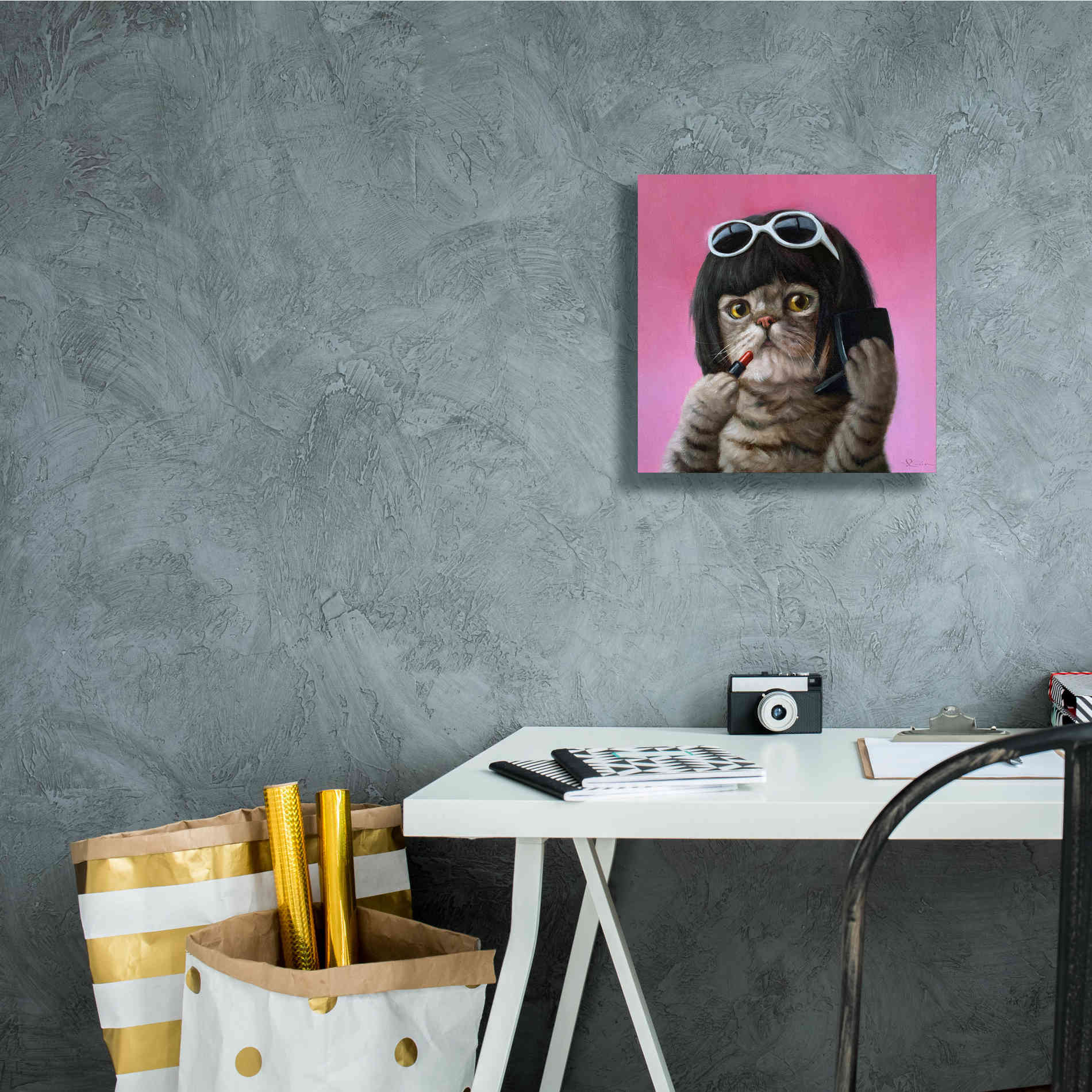 'Bob Cat' by Lucia Heffernan, Canvas Wall Art,12x12