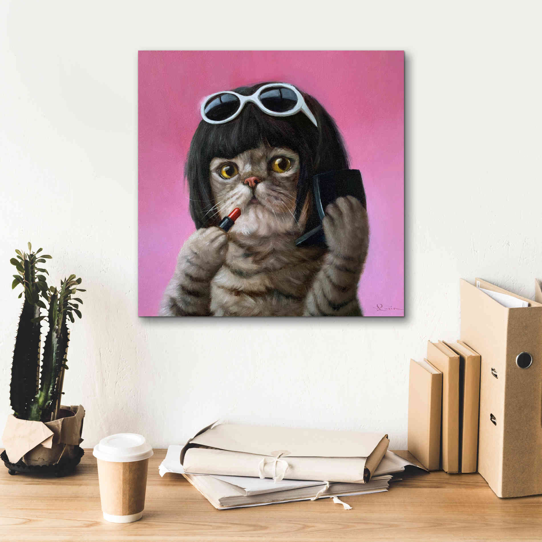 'Bob Cat' by Lucia Heffernan, Canvas Wall Art,18x18