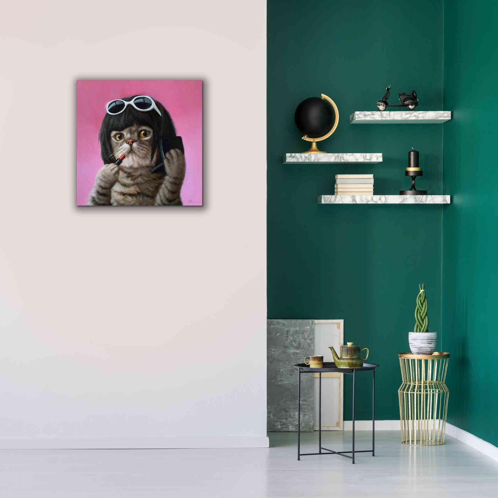 'Bob Cat' by Lucia Heffernan, Canvas Wall Art,26x26