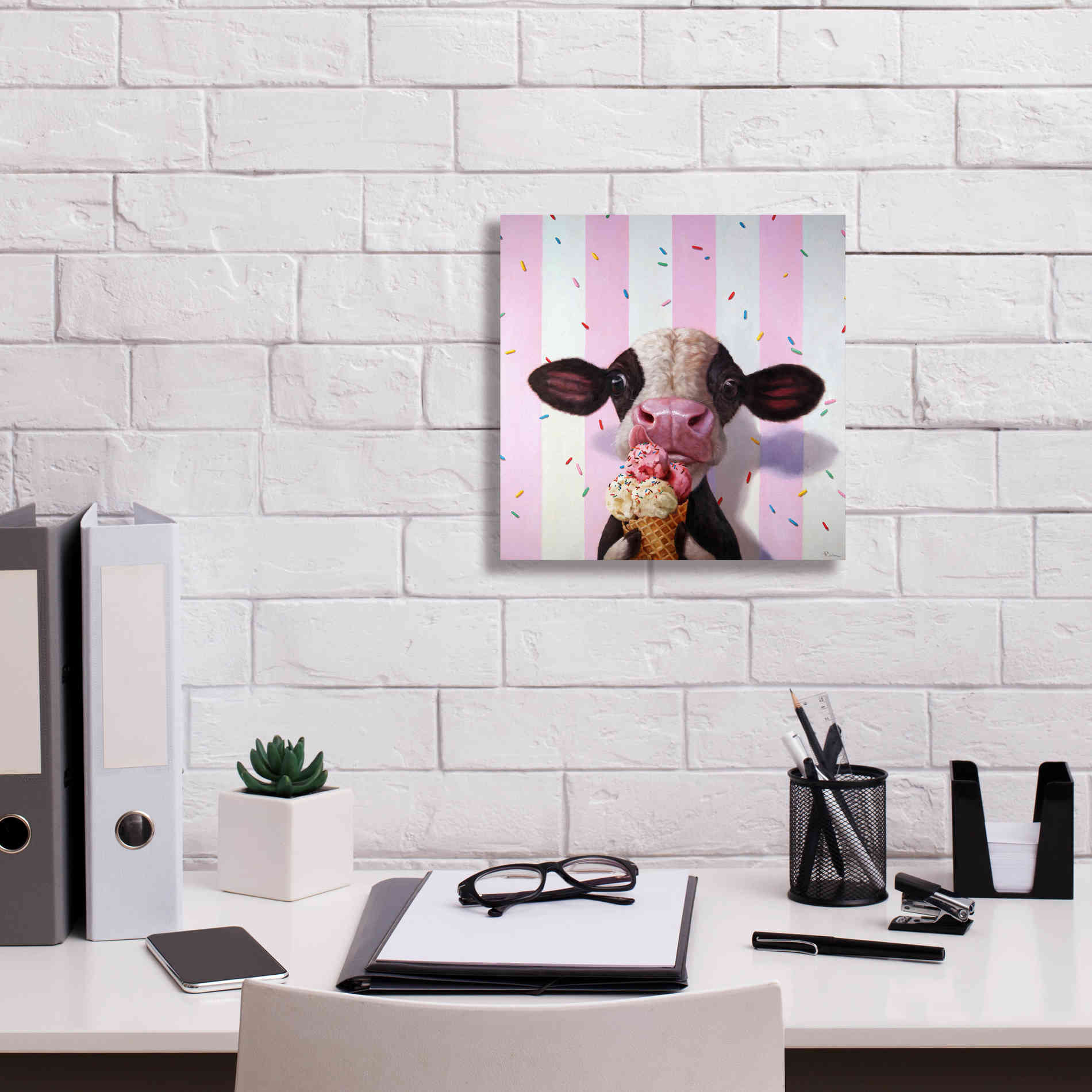 'Mooo-Licious' by Lucia Heffernan, Canvas Wall Art,12x12