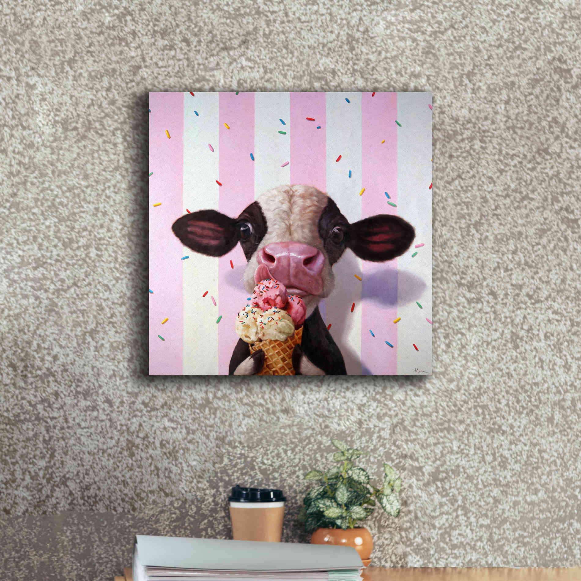 'Mooo-Licious' by Lucia Heffernan, Canvas Wall Art,18x18