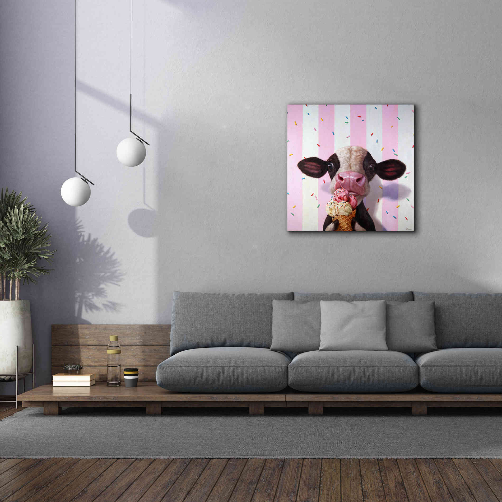 'Mooo-Licious' by Lucia Heffernan, Canvas Wall Art,37x37