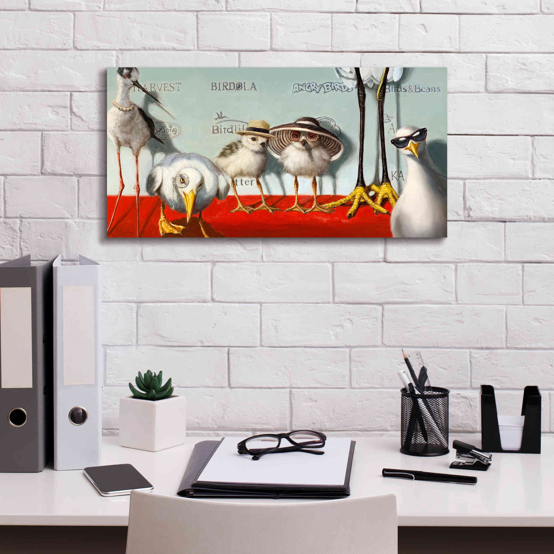 'Hampton Chicks' by Lucia Heffernan, Canvas Wall Art,24x12