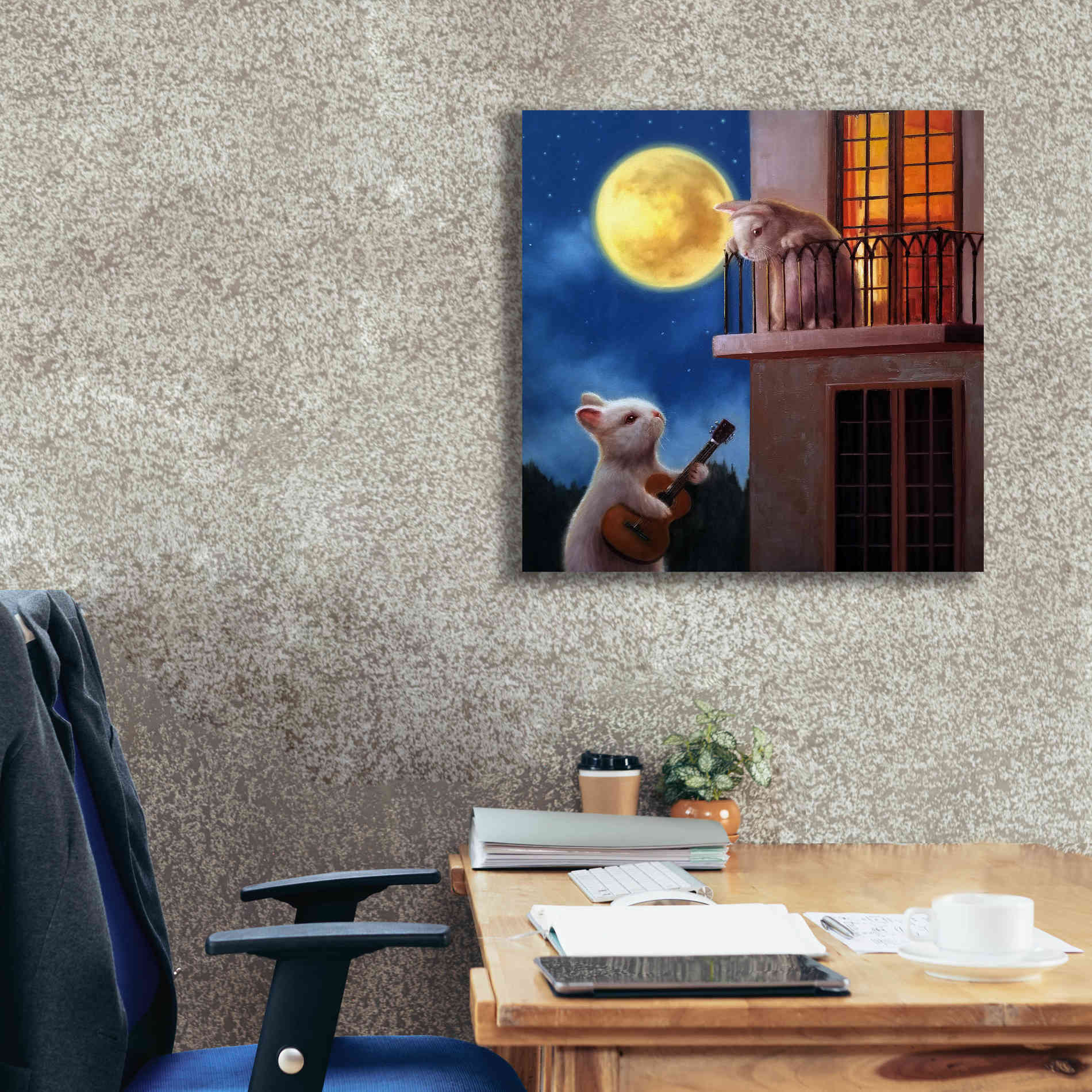 'Moonlight Serenade' by Lucia Heffernan, Canvas Wall Art,26x26