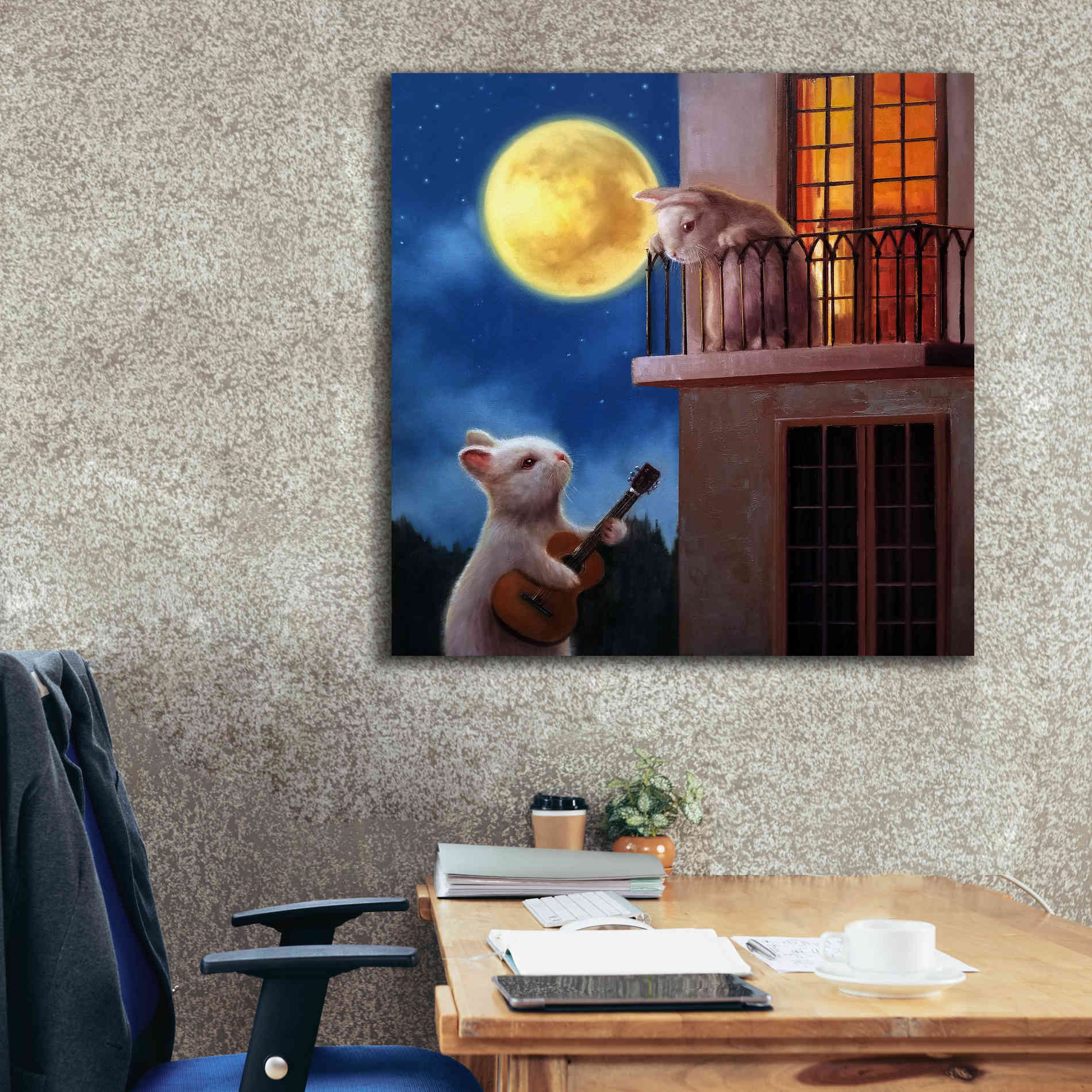 'Moonlight Serenade' by Lucia Heffernan, Canvas Wall Art,37x37