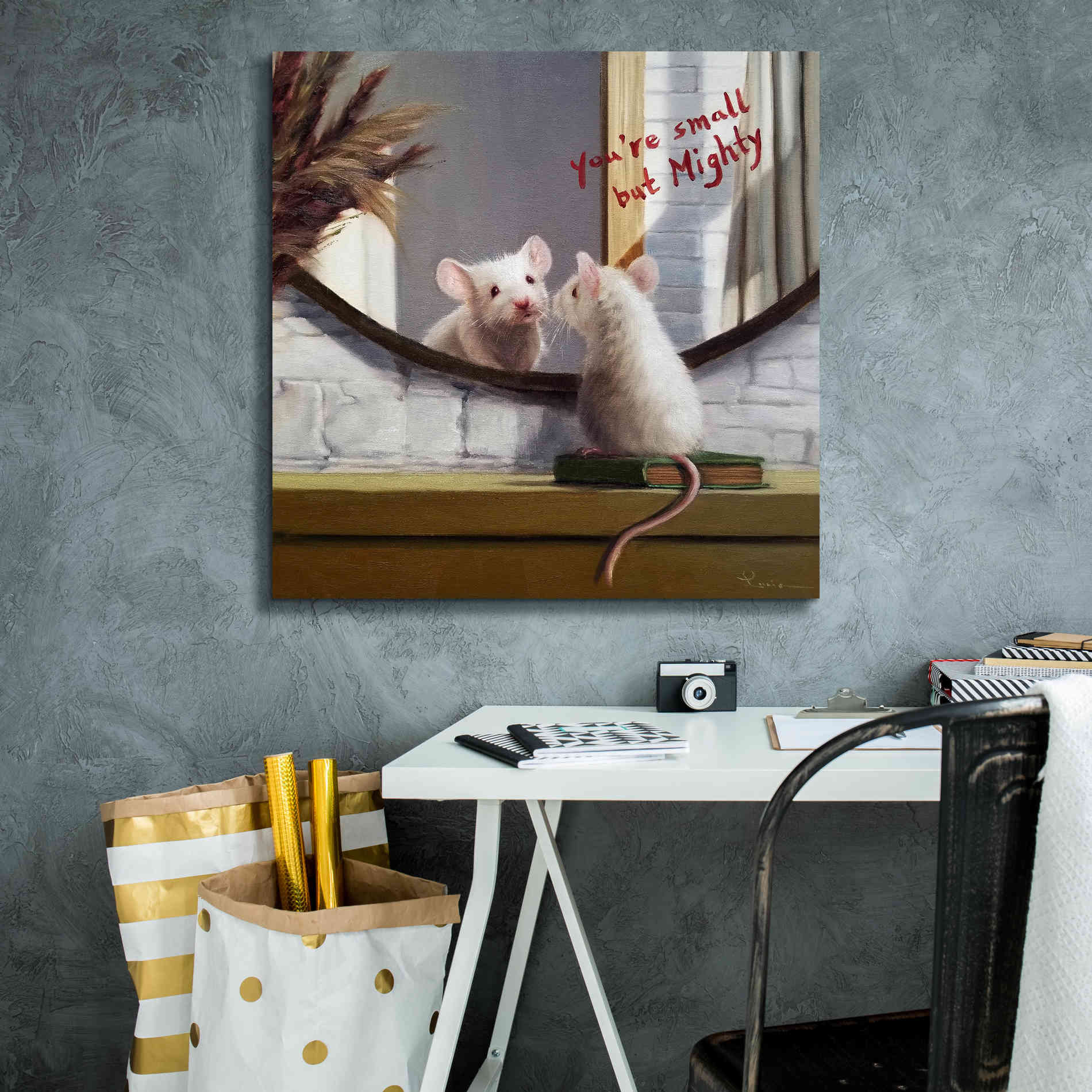 'Mighty Mouse' by Lucia Heffernan, Canvas Wall Art,26x26