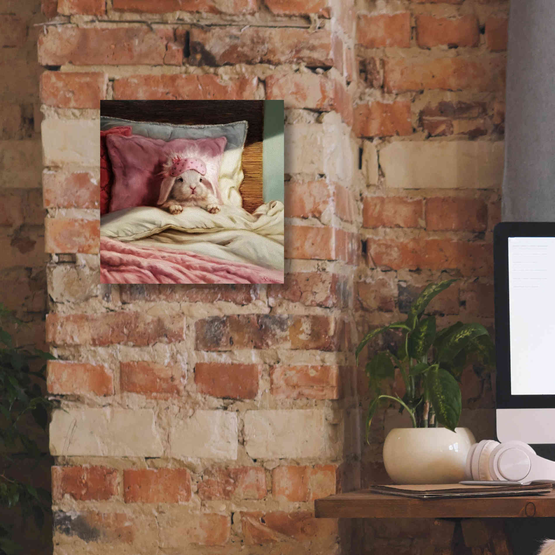 'Bed Hare' by Lucia Heffernan, Canvas Wall Art,12x12