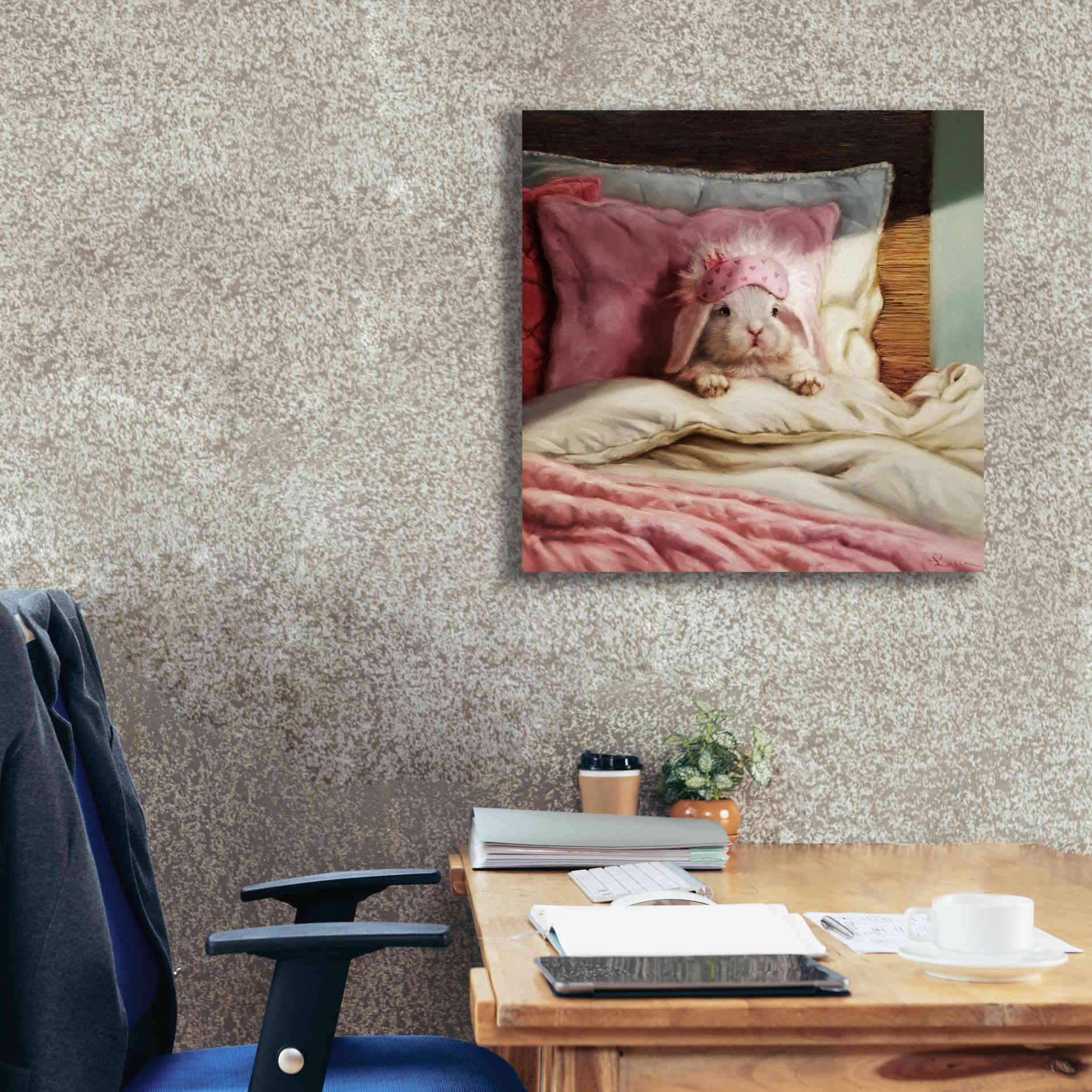 'Bed Hare' by Lucia Heffernan, Canvas Wall Art,26x26