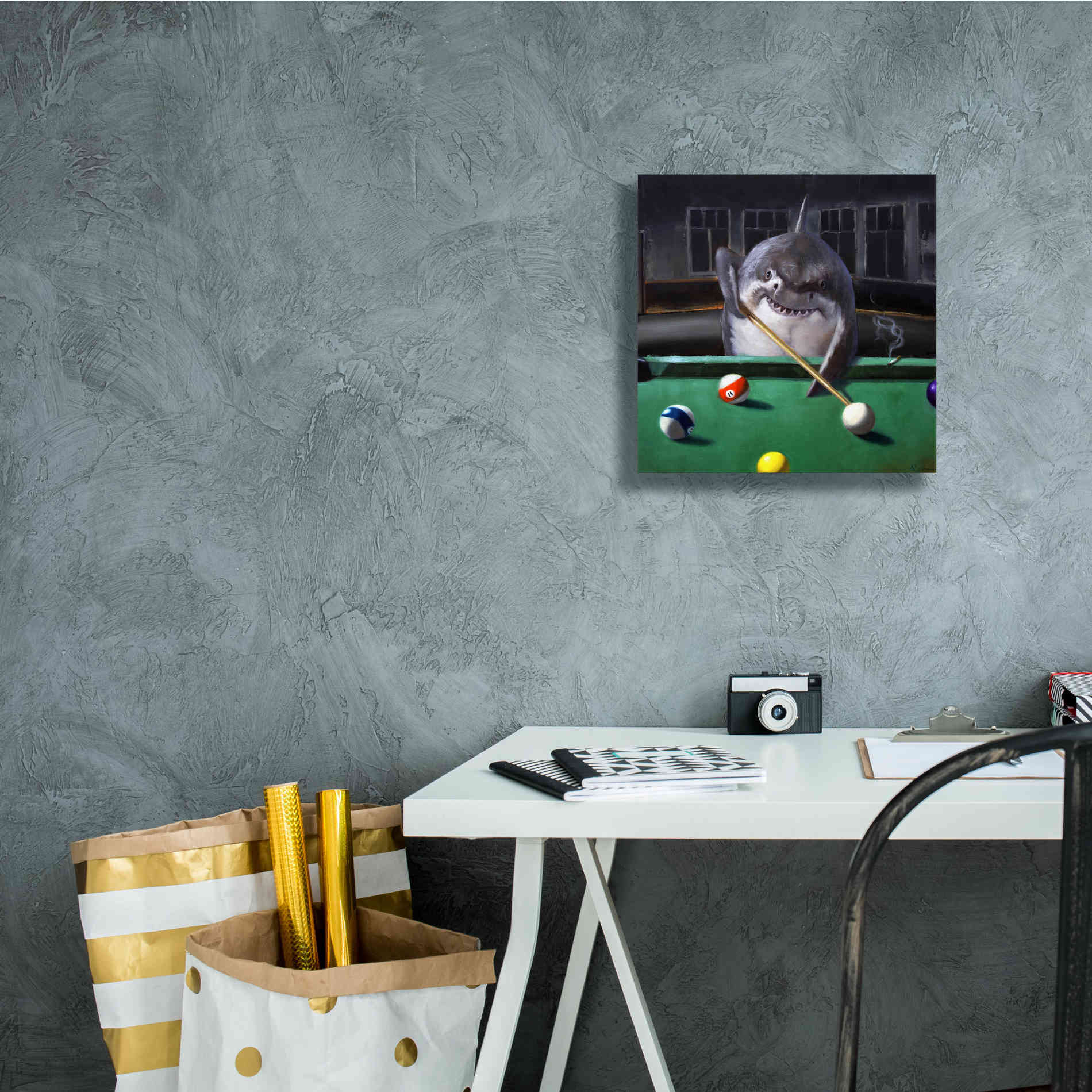'Pool Shark' by Lucia Heffernan, Canvas Wall Art,12x12