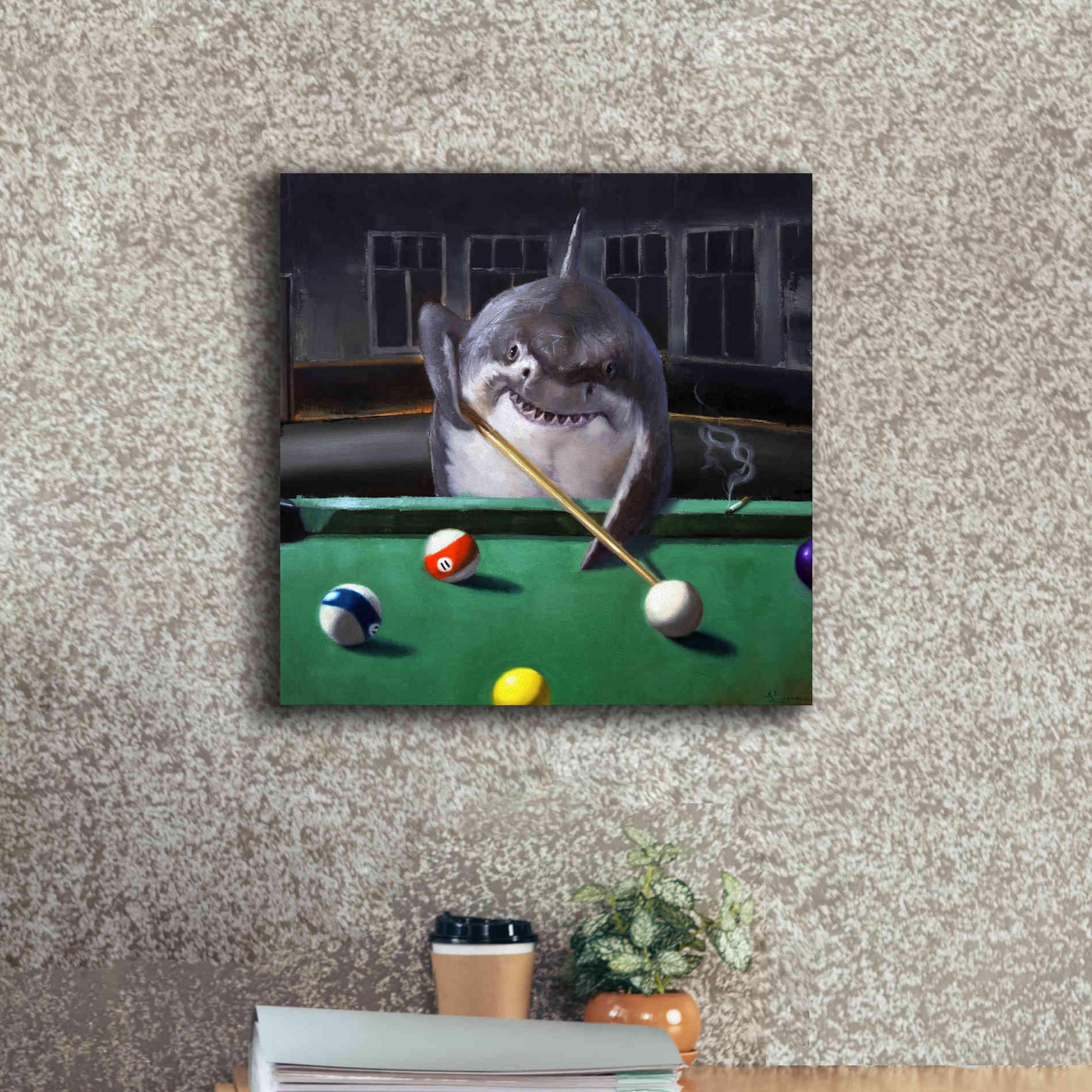 'Pool Shark' by Lucia Heffernan, Canvas Wall Art,18x18