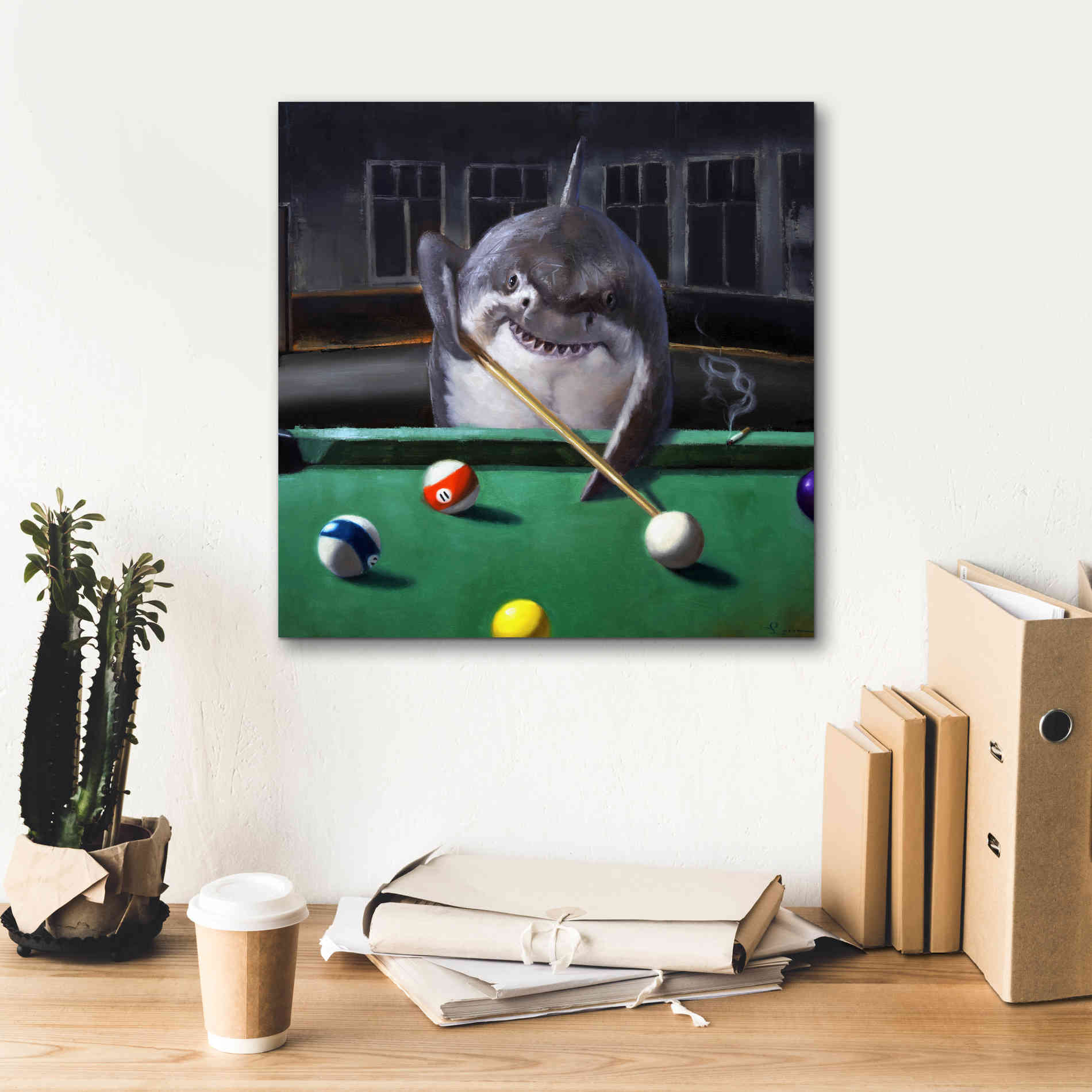 'Pool Shark' by Lucia Heffernan, Canvas Wall Art,18x18