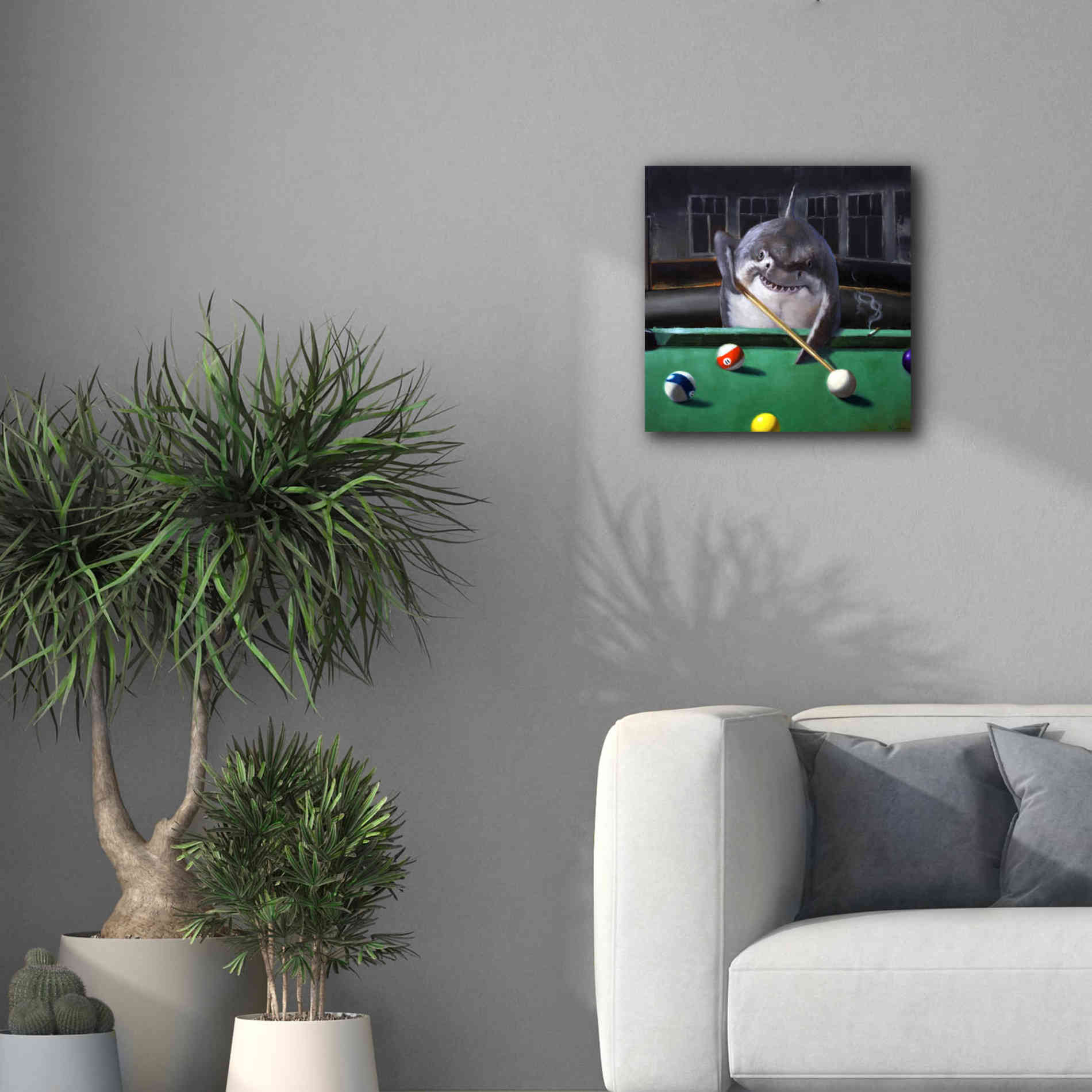 'Pool Shark' by Lucia Heffernan, Canvas Wall Art,18x18