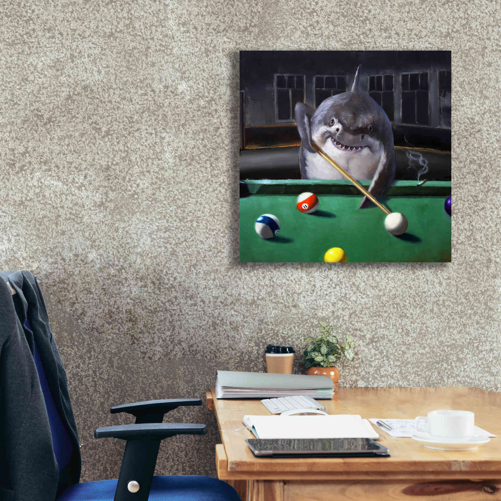'Pool Shark' by Lucia Heffernan, Canvas Wall Art,26x26