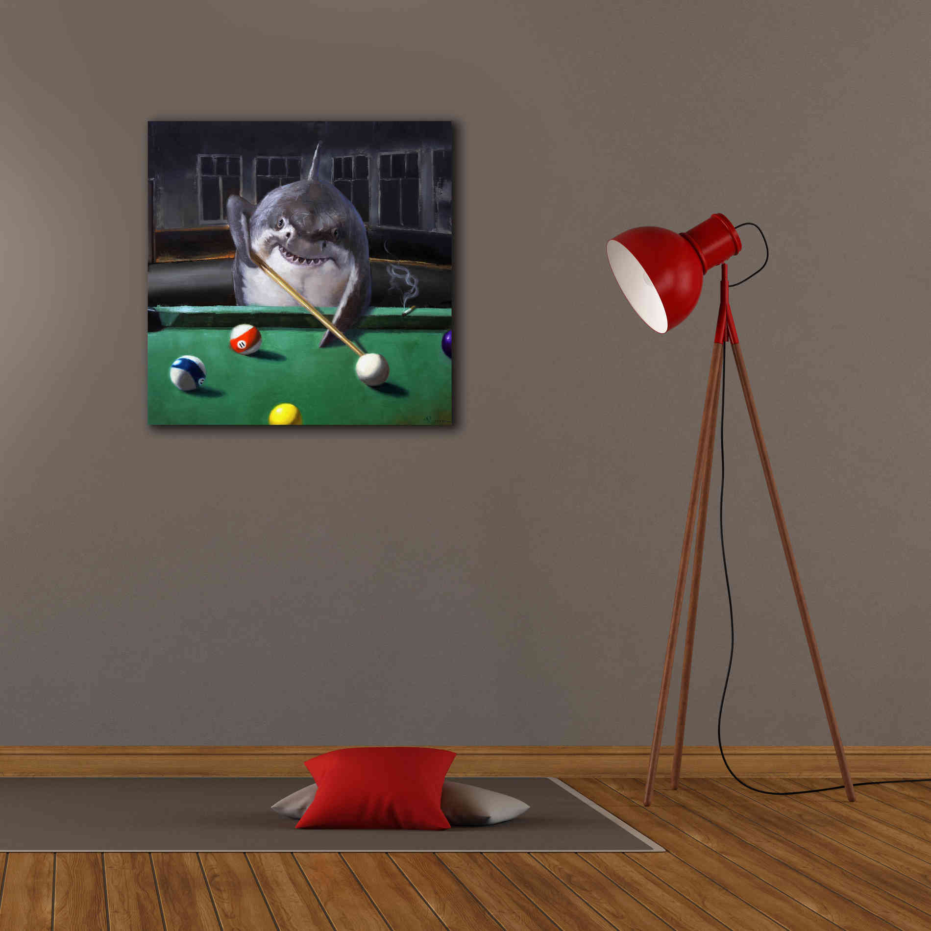 'Pool Shark' by Lucia Heffernan, Canvas Wall Art,26x26