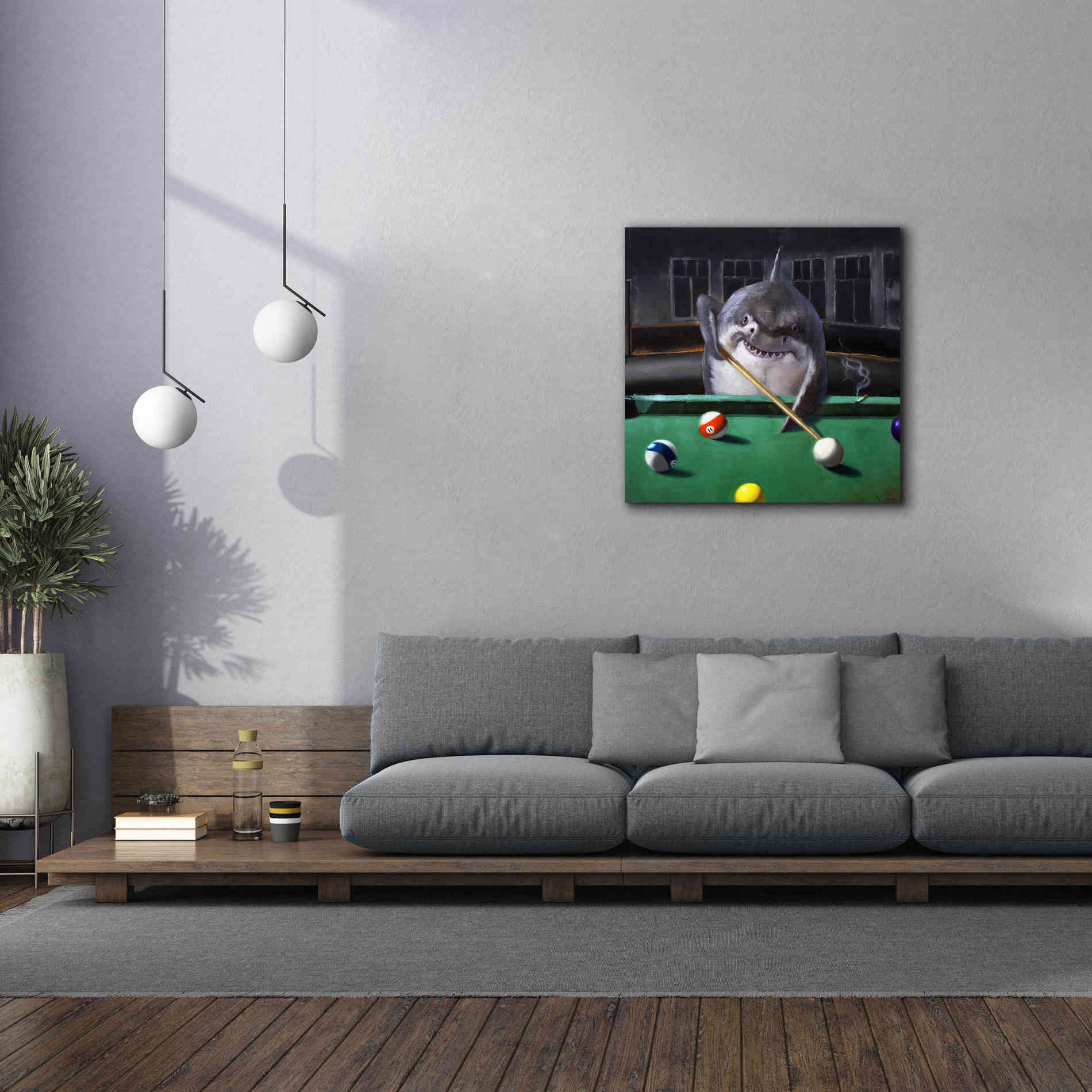 'Pool Shark' by Lucia Heffernan, Canvas Wall Art,37x37