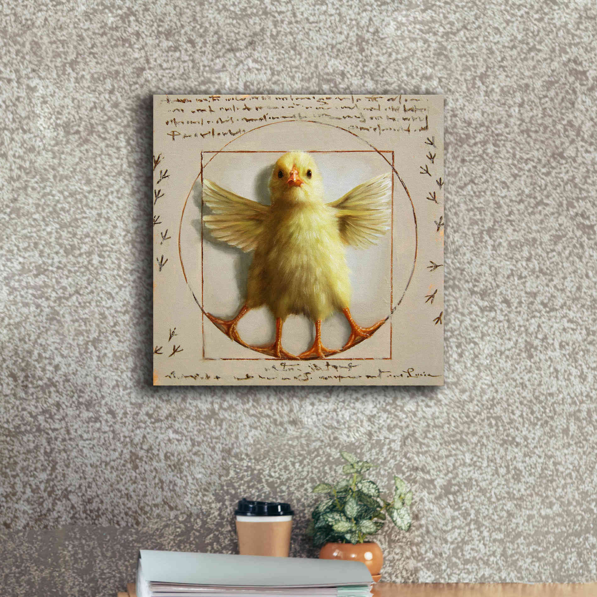 'Vitruvian Chick' by Lucia Heffernan, Canvas Wall Art,18x18
