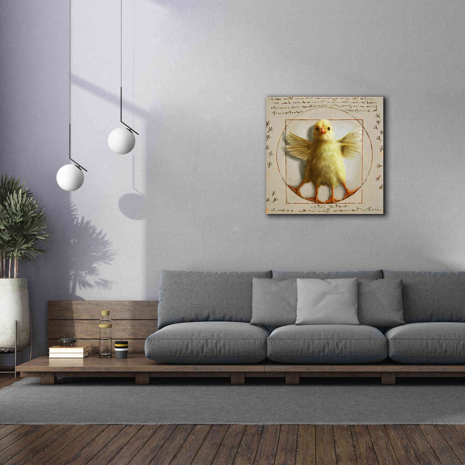 'Vitruvian Chick' by Lucia Heffernan, Canvas Wall Art,37x37