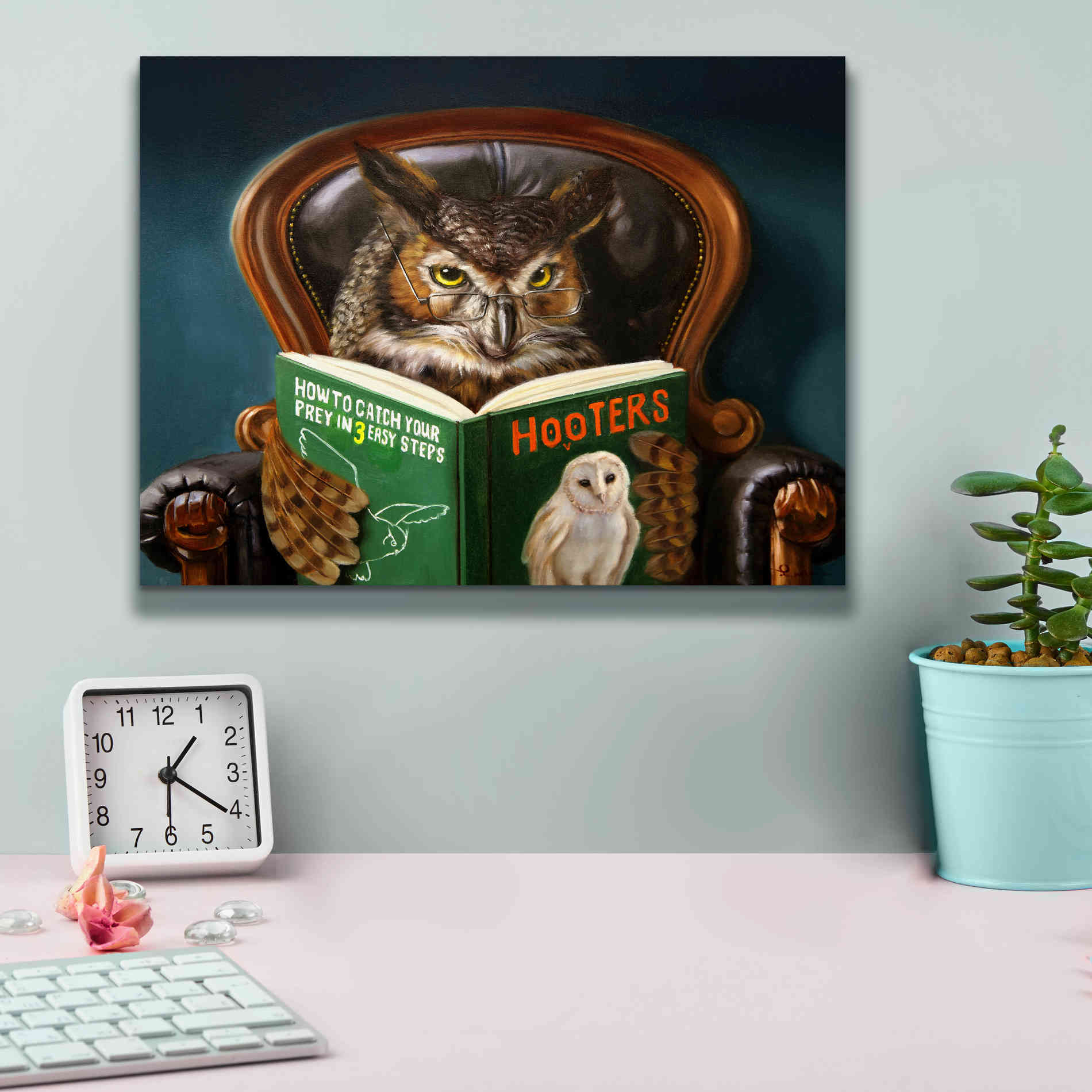 'Owl Porn' by Lucia Heffernan, Canvas Wall Art,16x12