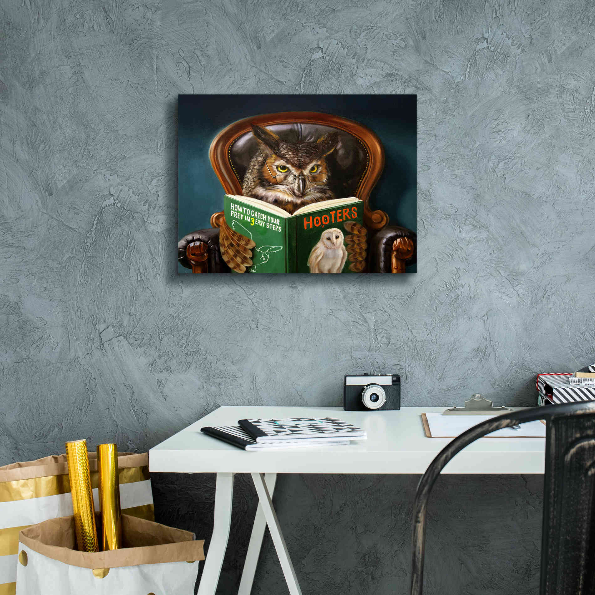 'Owl Porn' by Lucia Heffernan, Canvas Wall Art,16x12