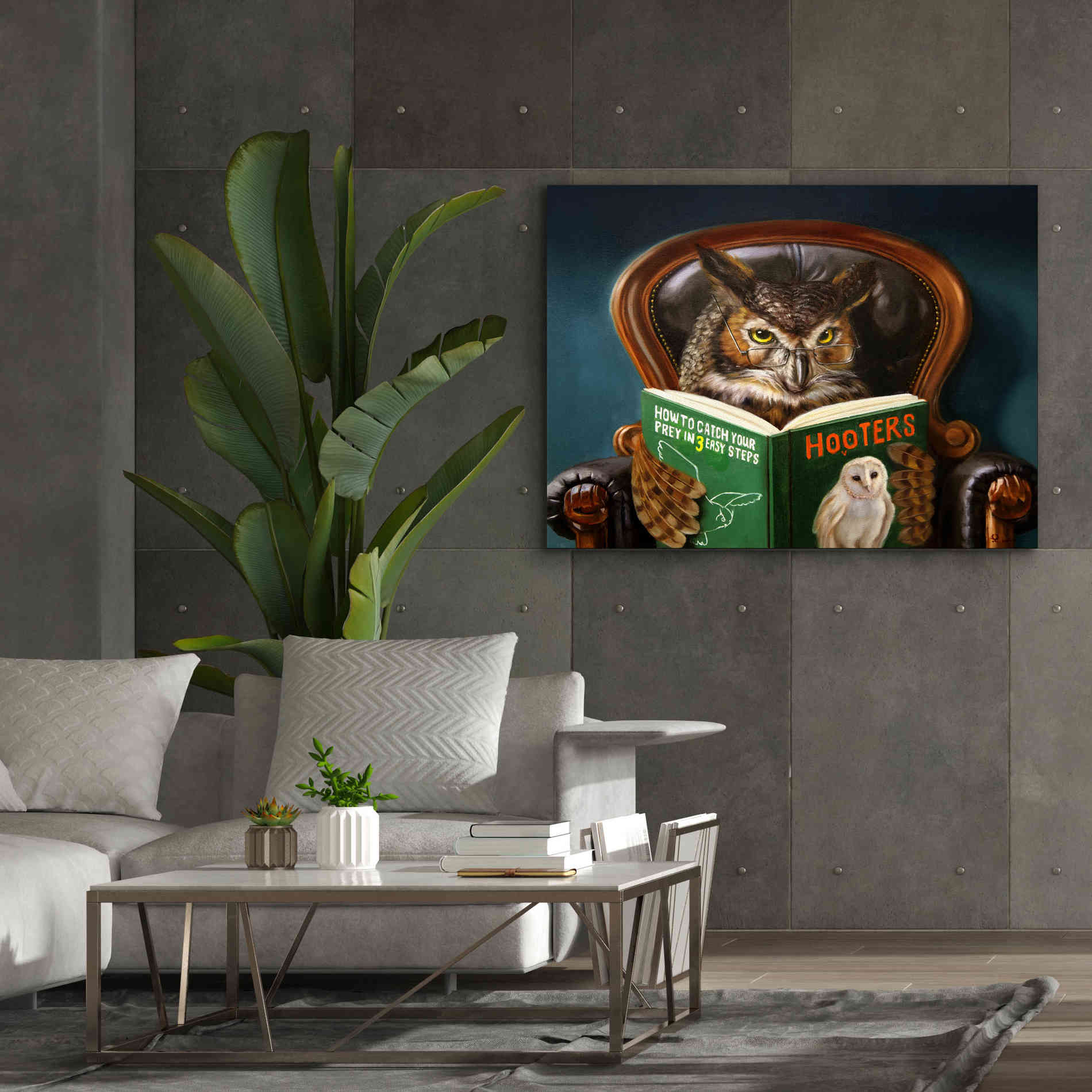 'Owl Porn' by Lucia Heffernan, Canvas Wall Art,54x40