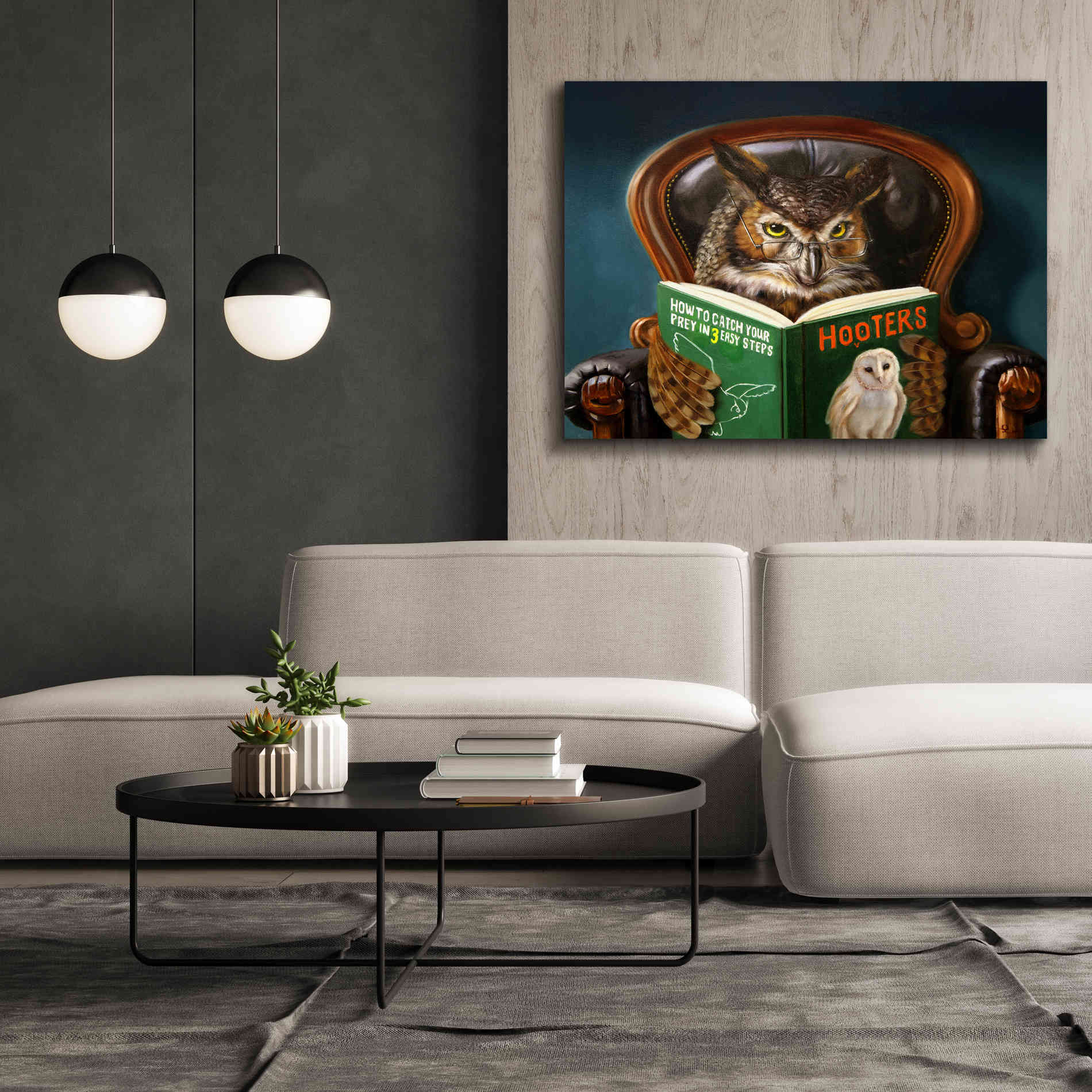 'Owl Porn' by Lucia Heffernan, Canvas Wall Art,54x40
