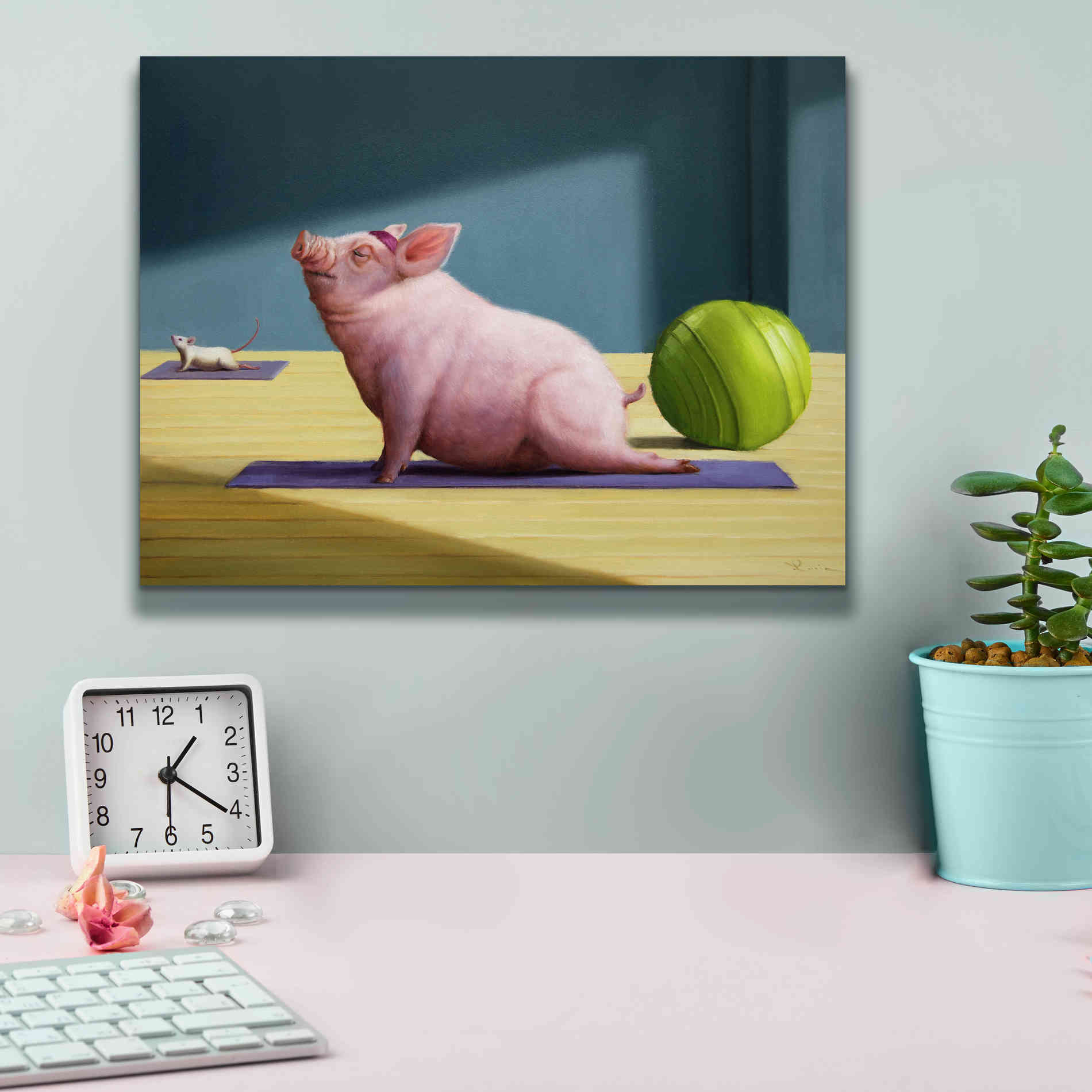 'Yoga With Friends' by Lucia Heffernan, Canvas Wall Art,16x12
