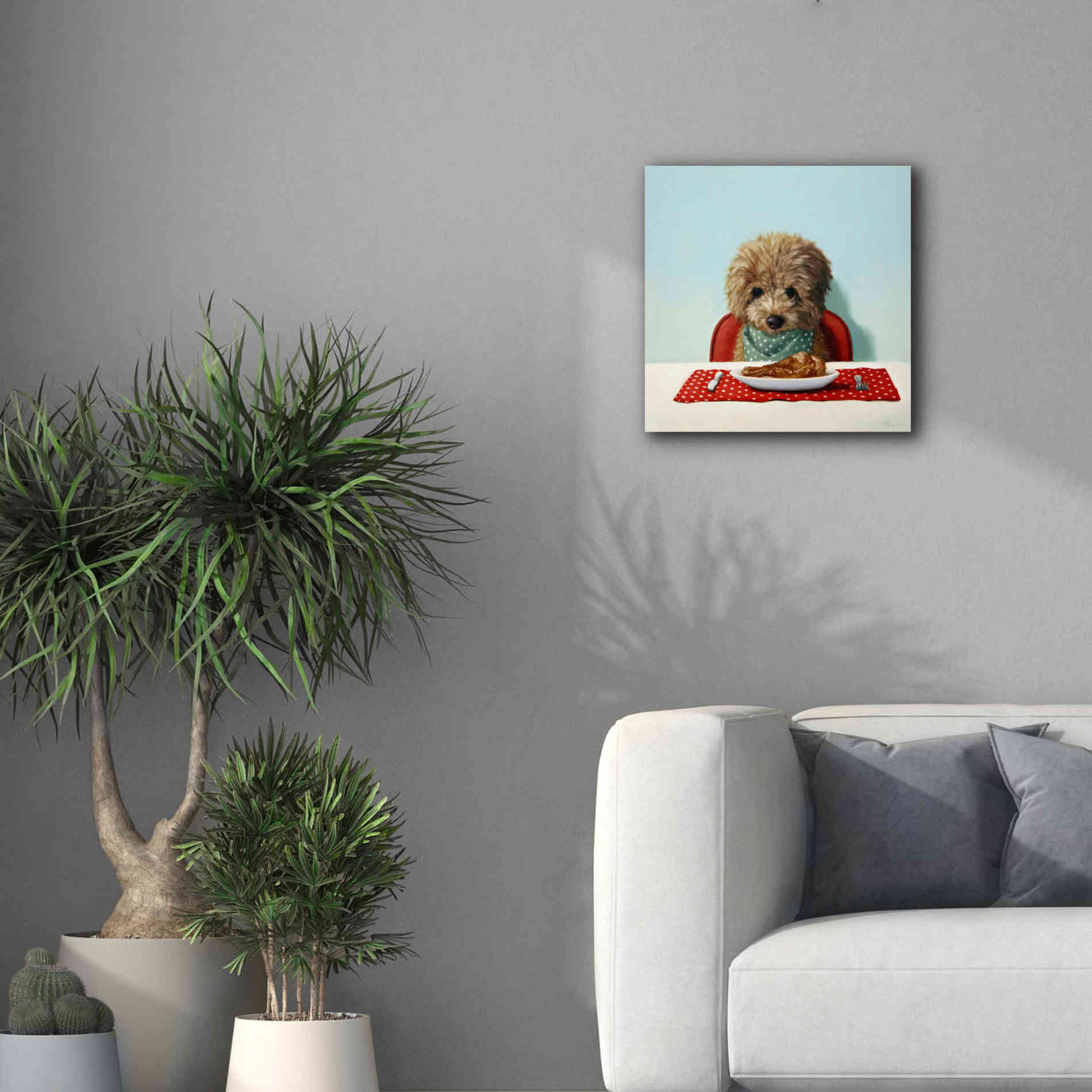 'Puppy Chow' by Lucia Heffernan, Canvas Wall Art,18x18