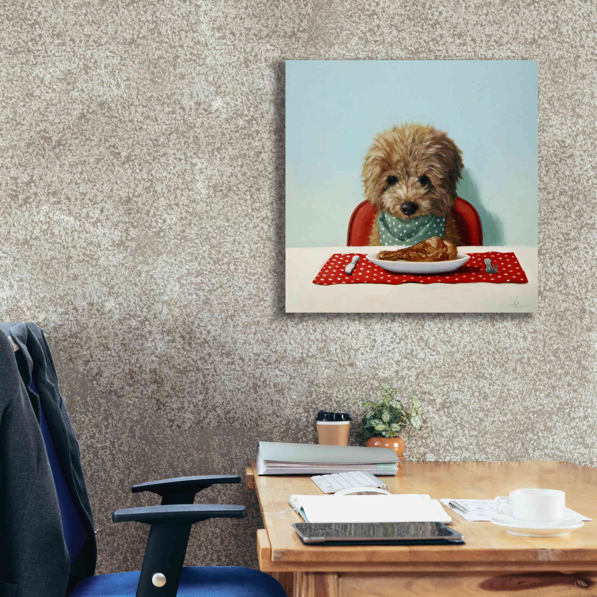 'Puppy Chow' by Lucia Heffernan, Canvas Wall Art,26x26