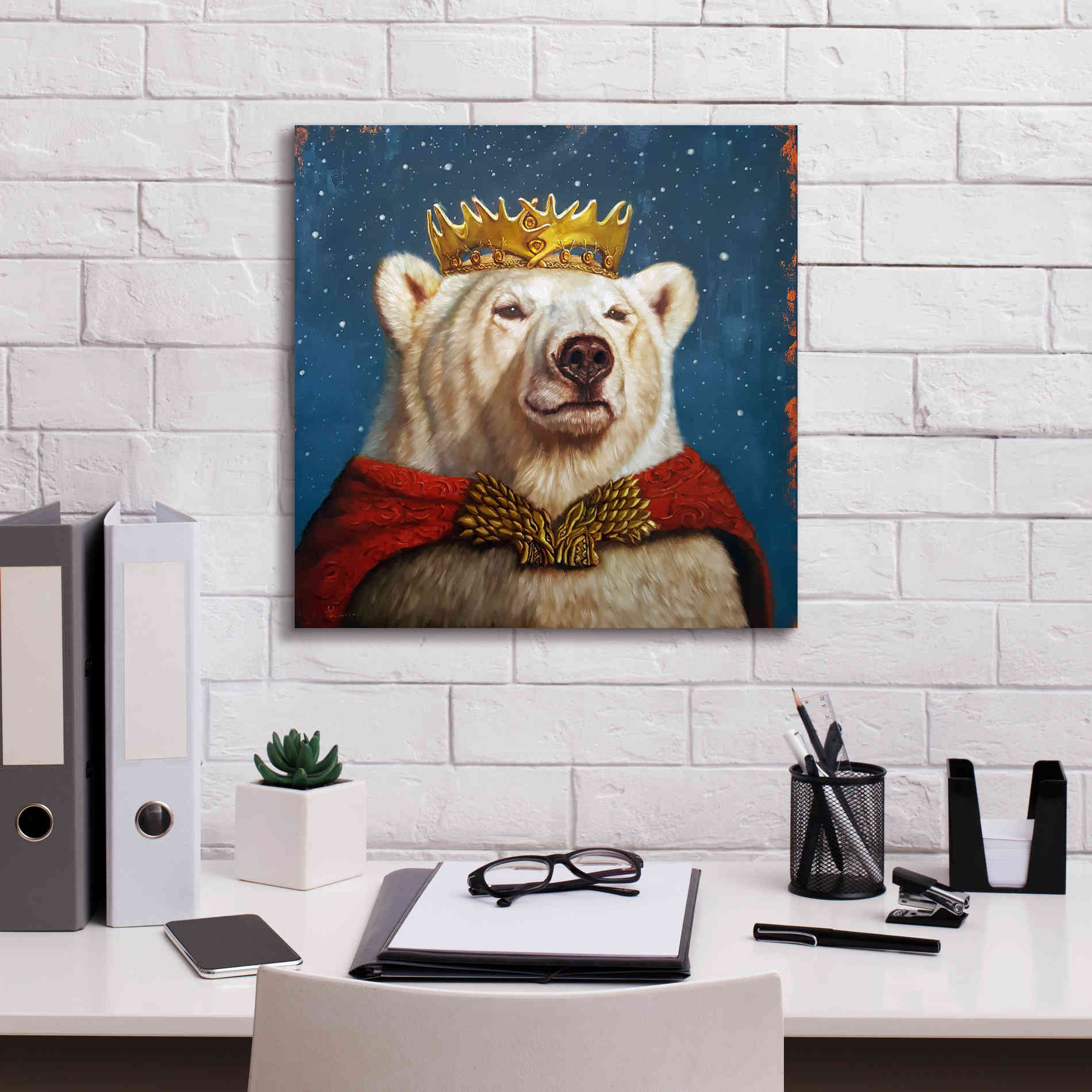 'Snow King' by Lucia Heffernan, Canvas Wall Art,18x18