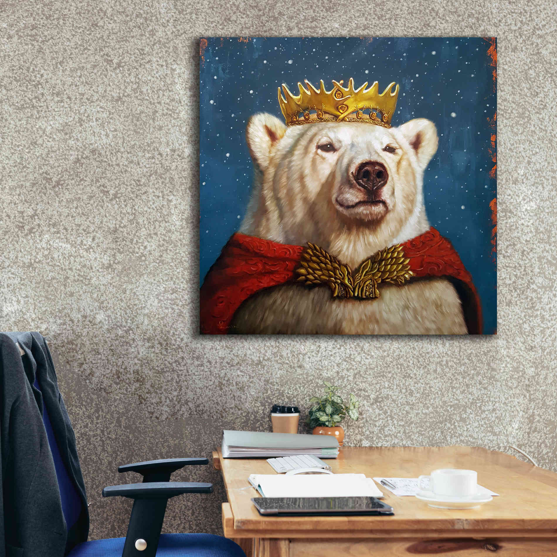 'Snow King' by Lucia Heffernan, Canvas Wall Art,37x37