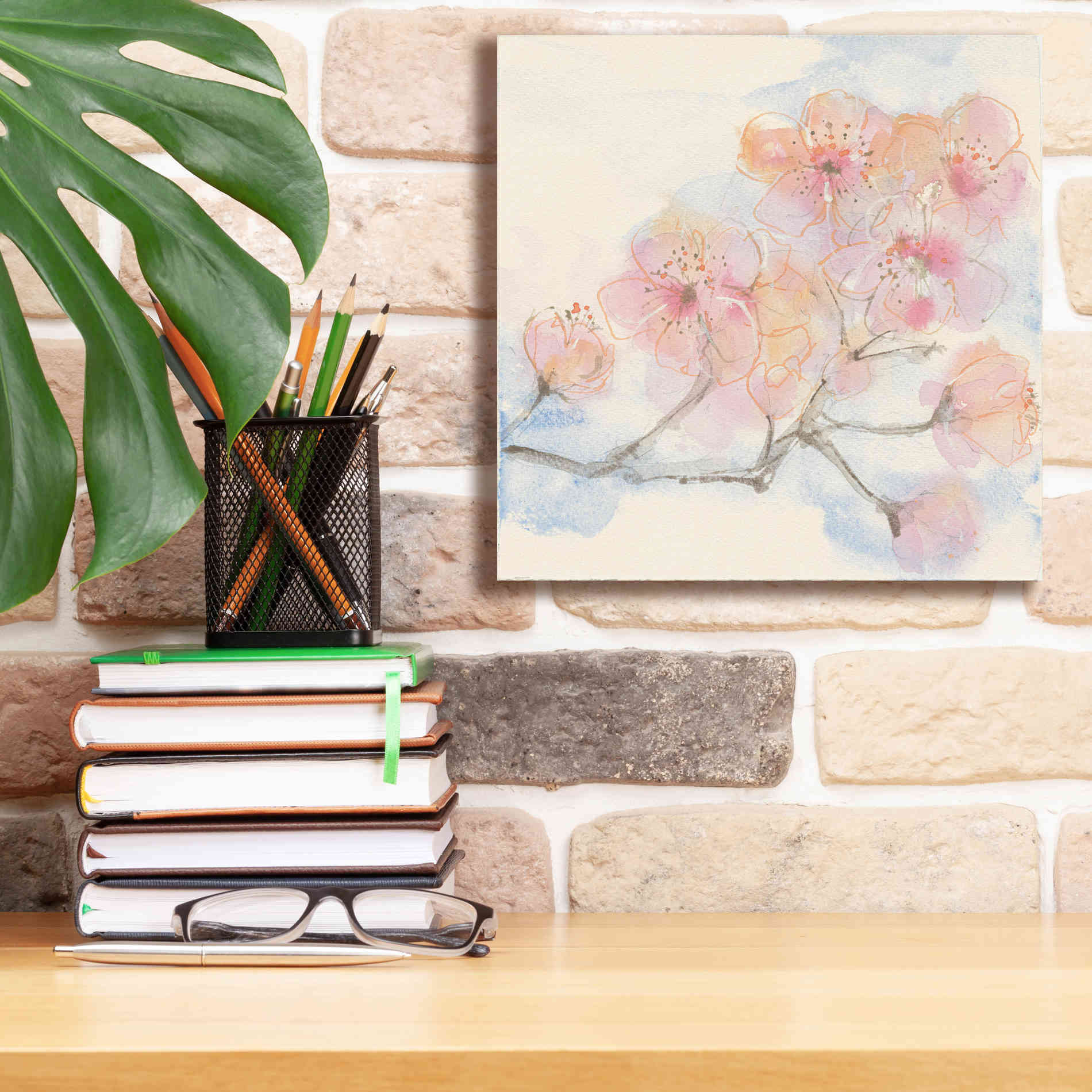 'Pink Blossoms III' by Chris Paschke, Canvas Wall Art,12 x 12