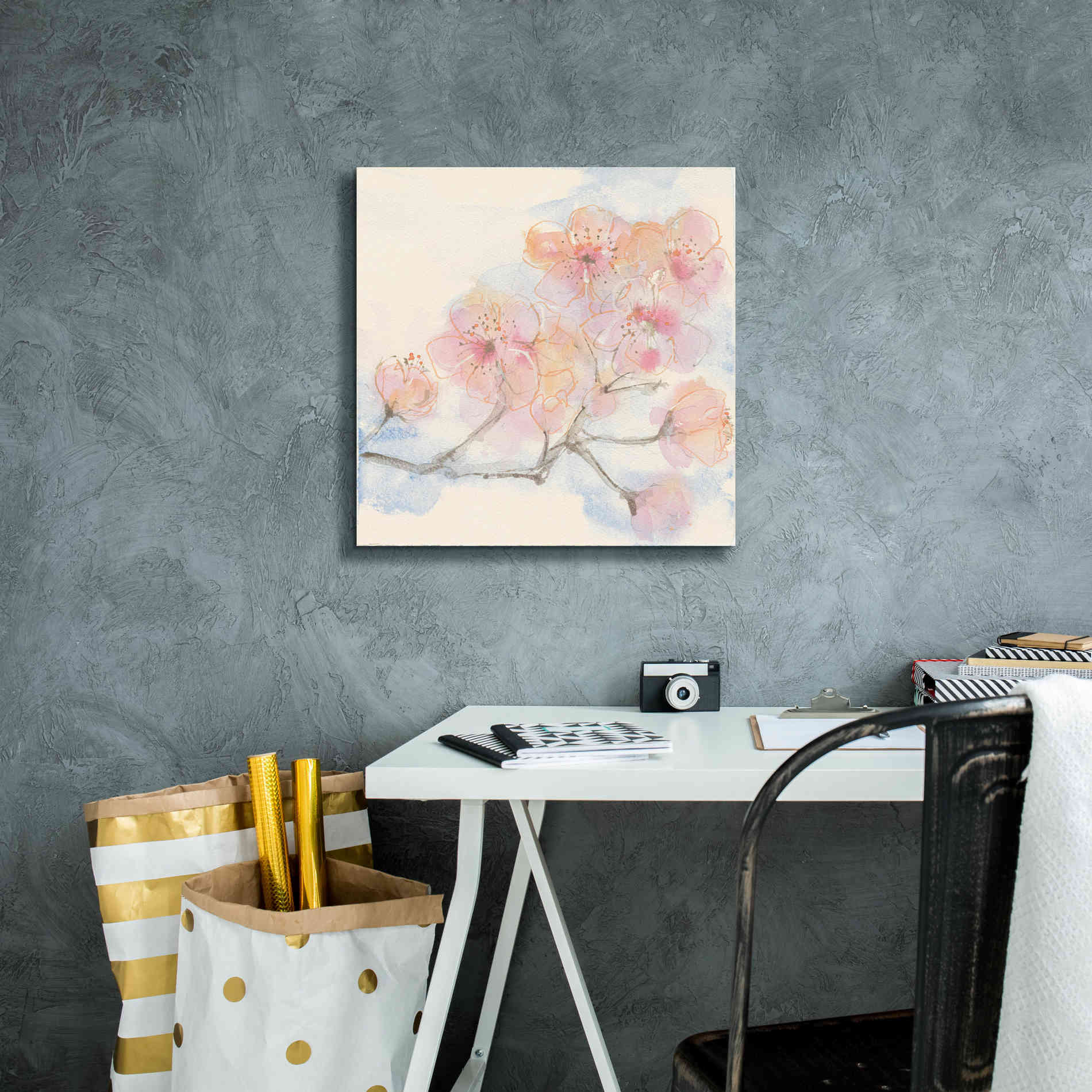 'Pink Blossoms III' by Chris Paschke, Canvas Wall Art,18 x 18
