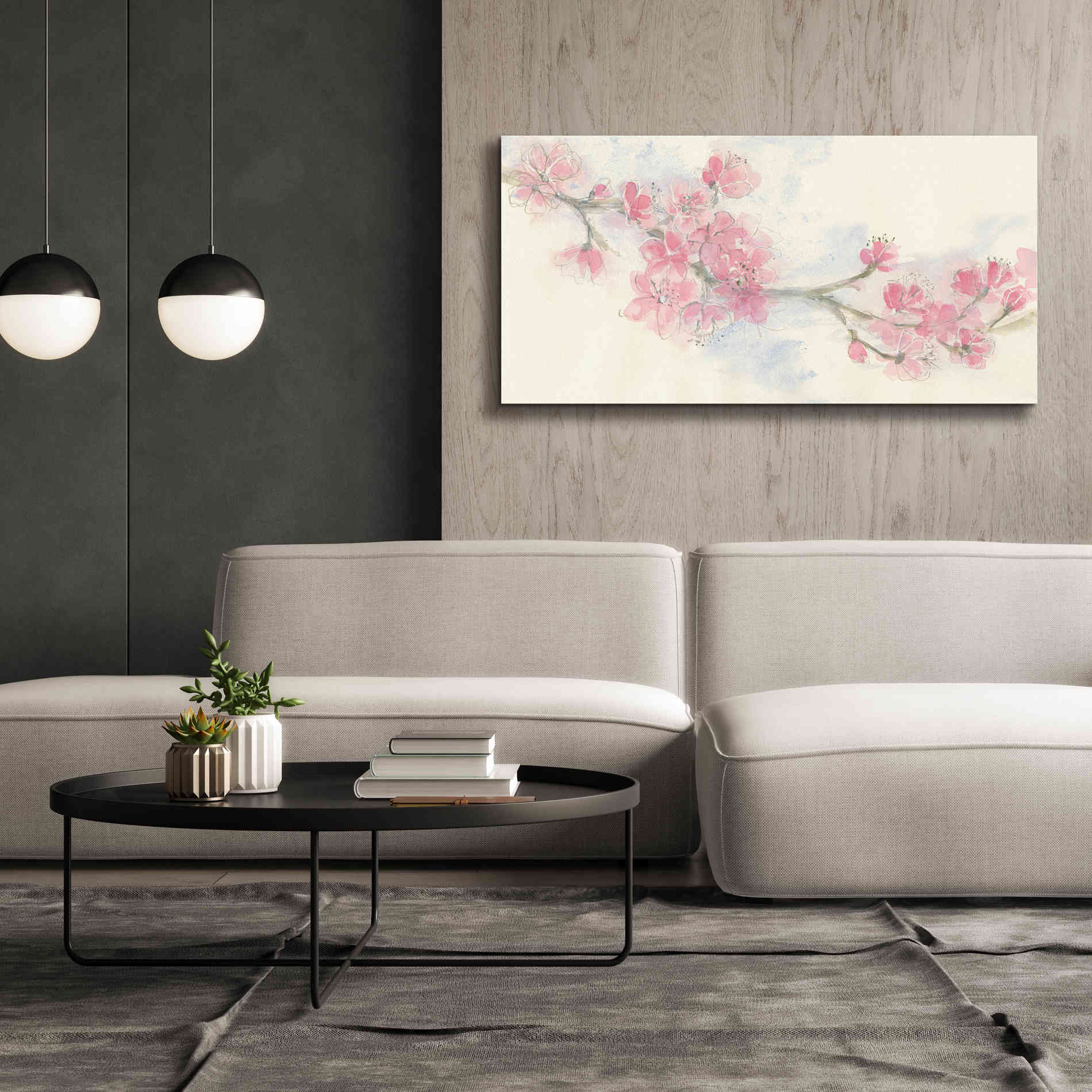 'Cherry Blossom II' by Chris Paschke, Canvas Wall Art,60 x 30
