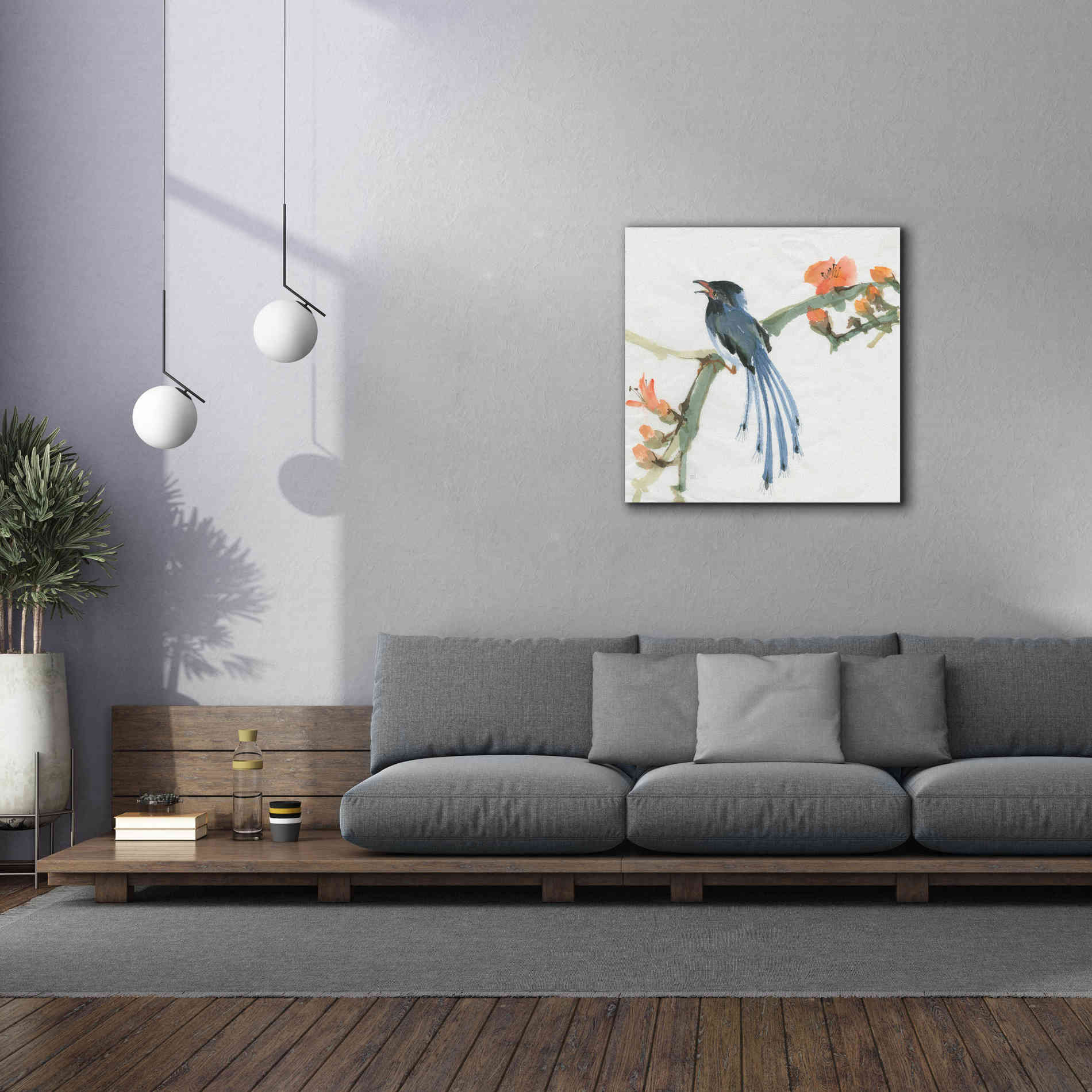 'Formosan Blue Magpie' by Chris Paschke, Canvas Wall Art,37 x 37