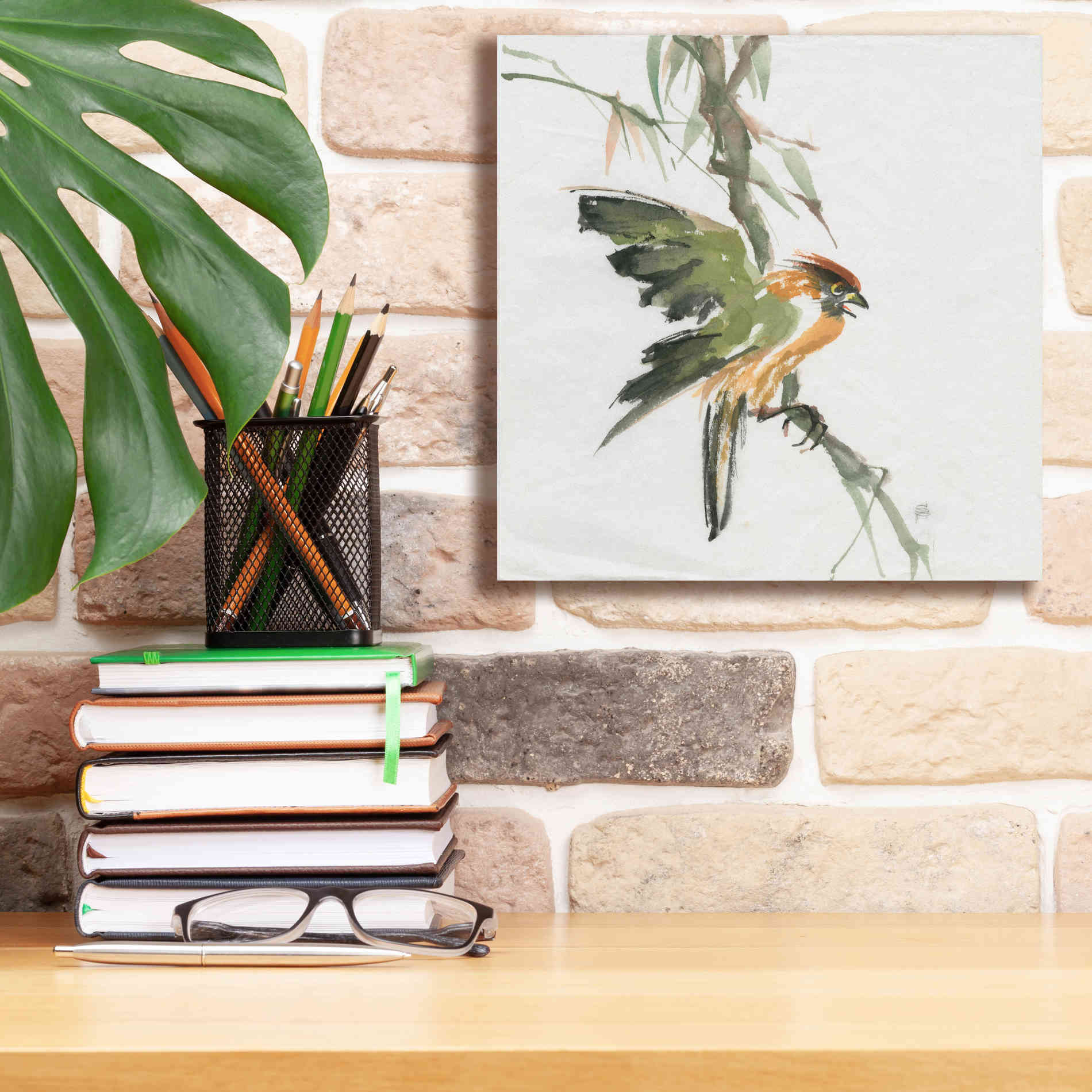 'Formosan Firecrest' by Chris Paschke, Canvas Wall Art,12 x 12