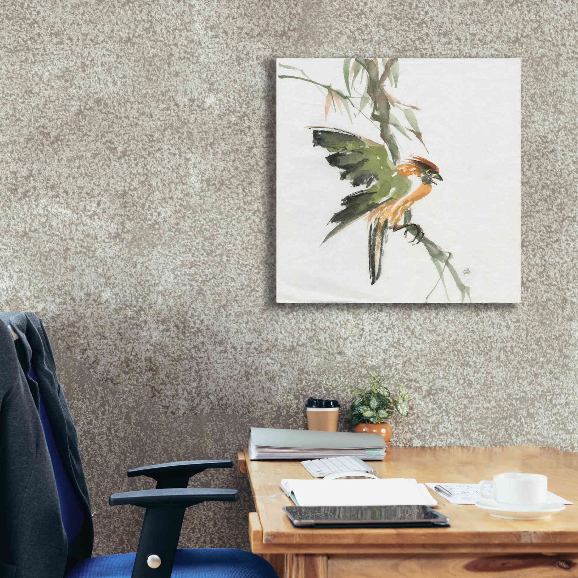 'Formosan Firecrest' by Chris Paschke, Canvas Wall Art,26 x 26