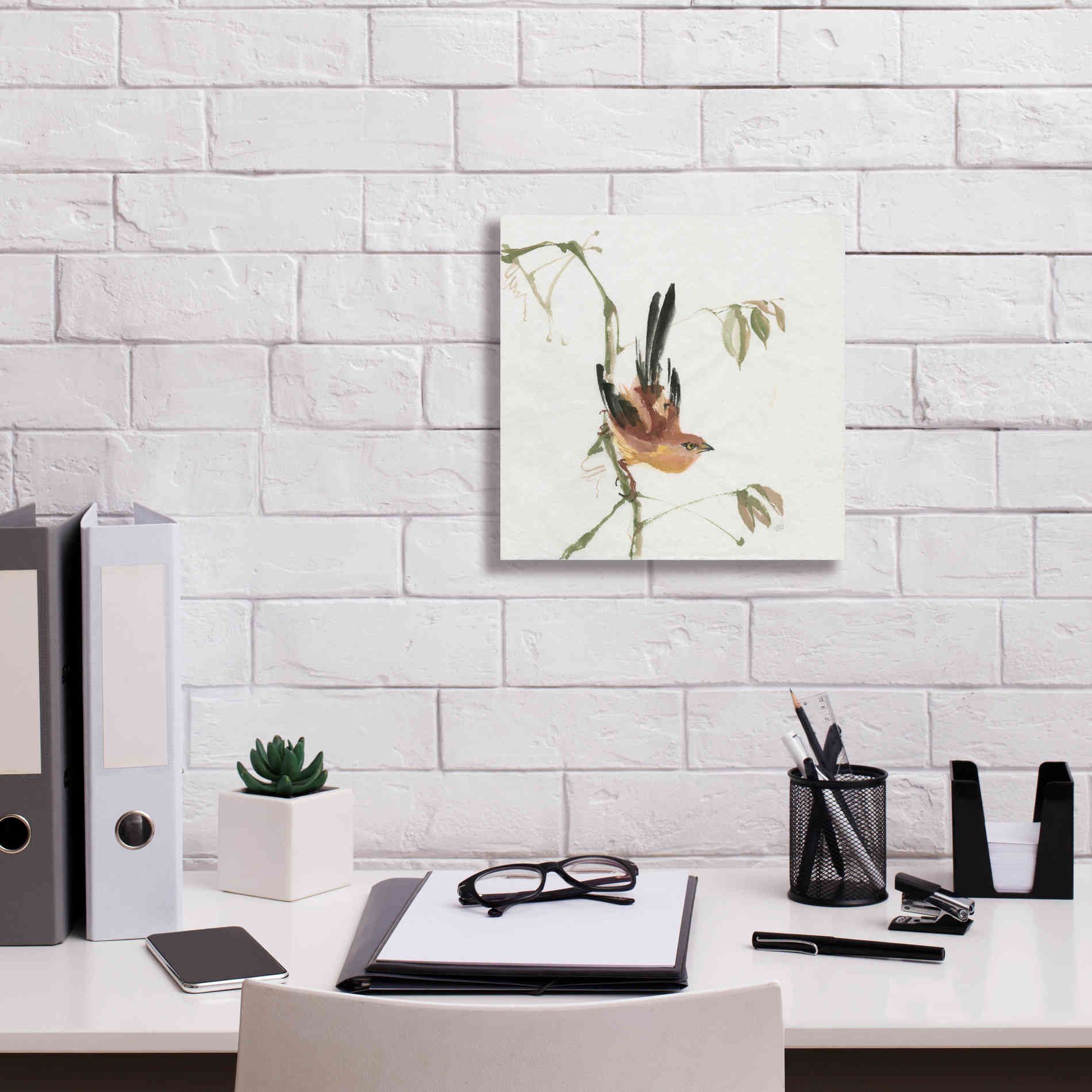 'Mountain Bush Warbler' by Chris Paschke, Canvas Wall Art,12 x 12