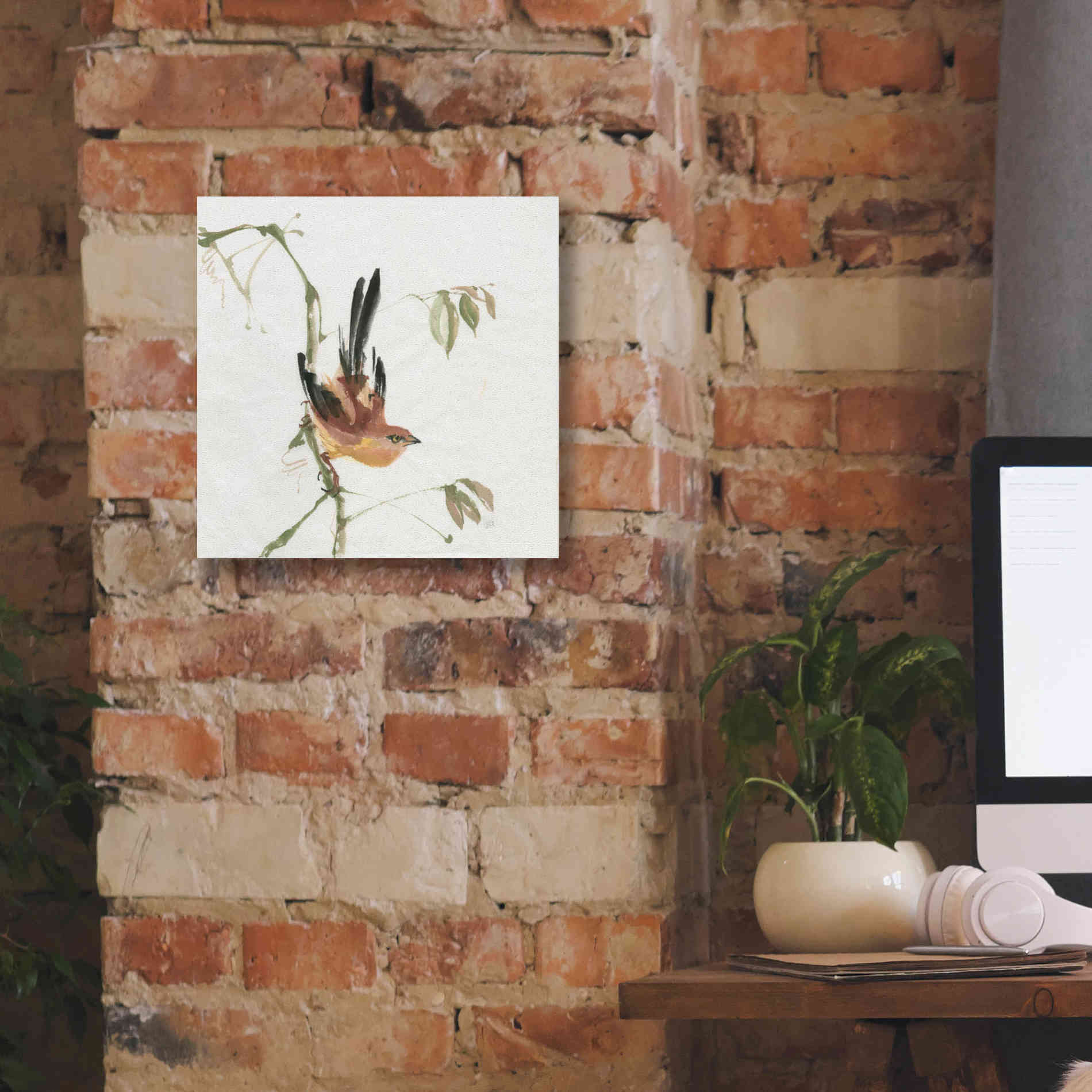 'Mountain Bush Warbler' by Chris Paschke, Canvas Wall Art,12 x 12