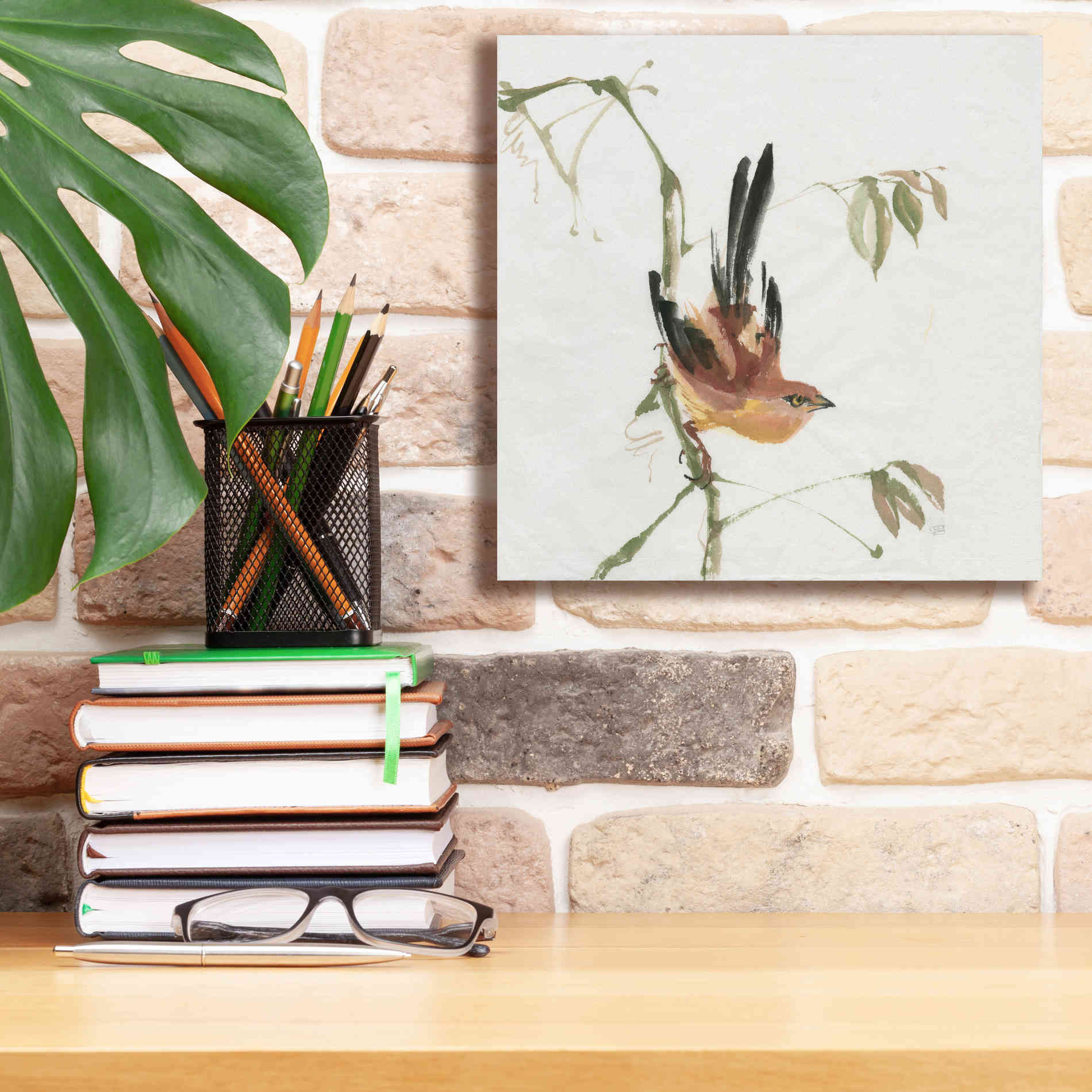 'Mountain Bush Warbler' by Chris Paschke, Canvas Wall Art,12 x 12