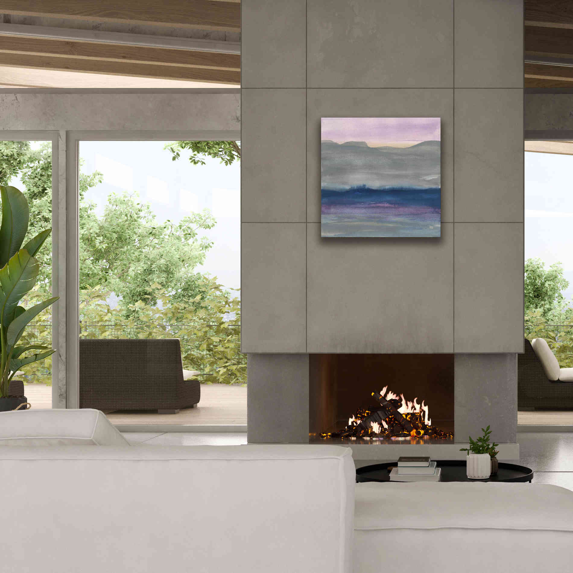 'Grey Hills II' by Chris Paschke, Canvas Wall Art,26 x 26
