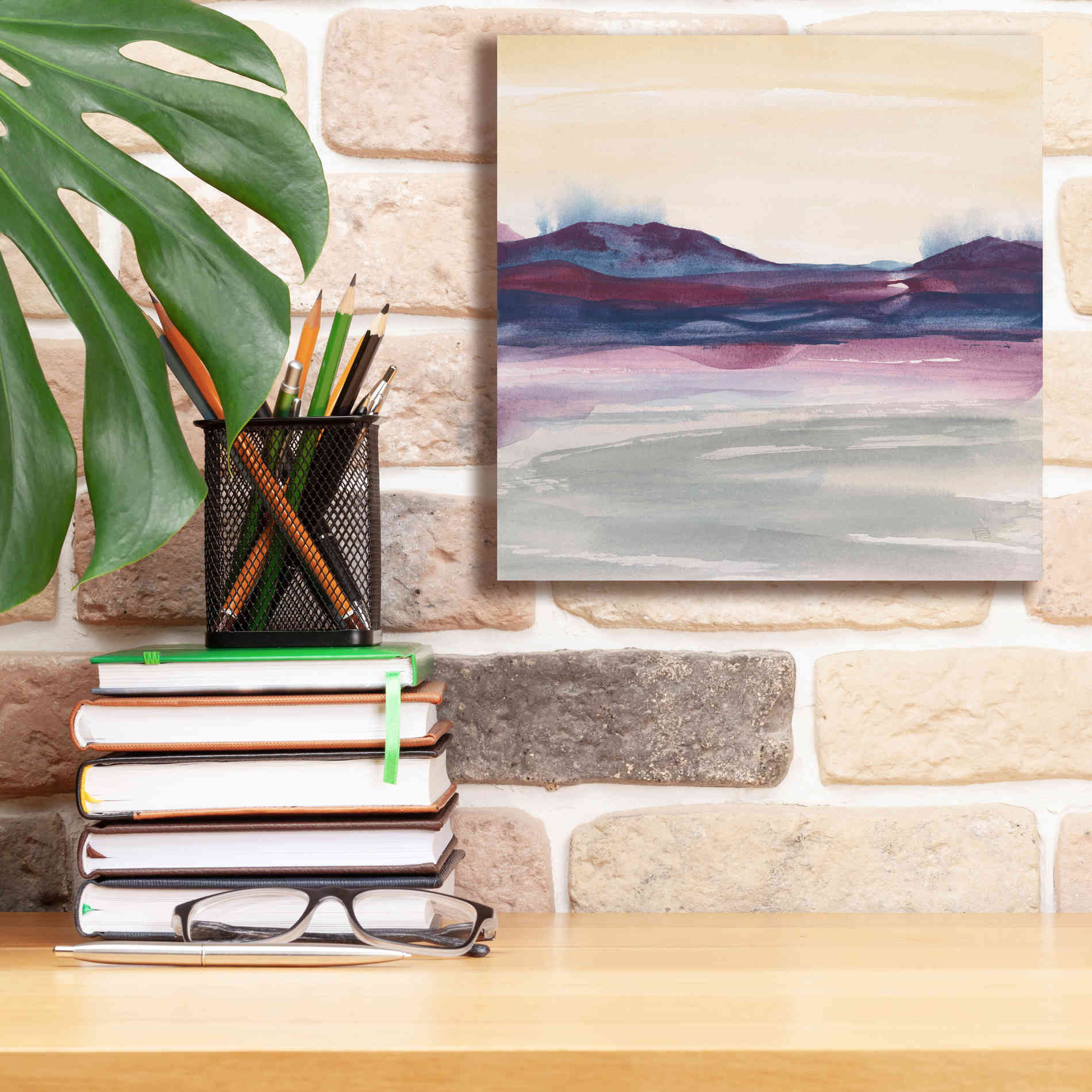 'Purple Rock Dawn I' by Chris Paschke, Canvas Wall Art,12 x 12