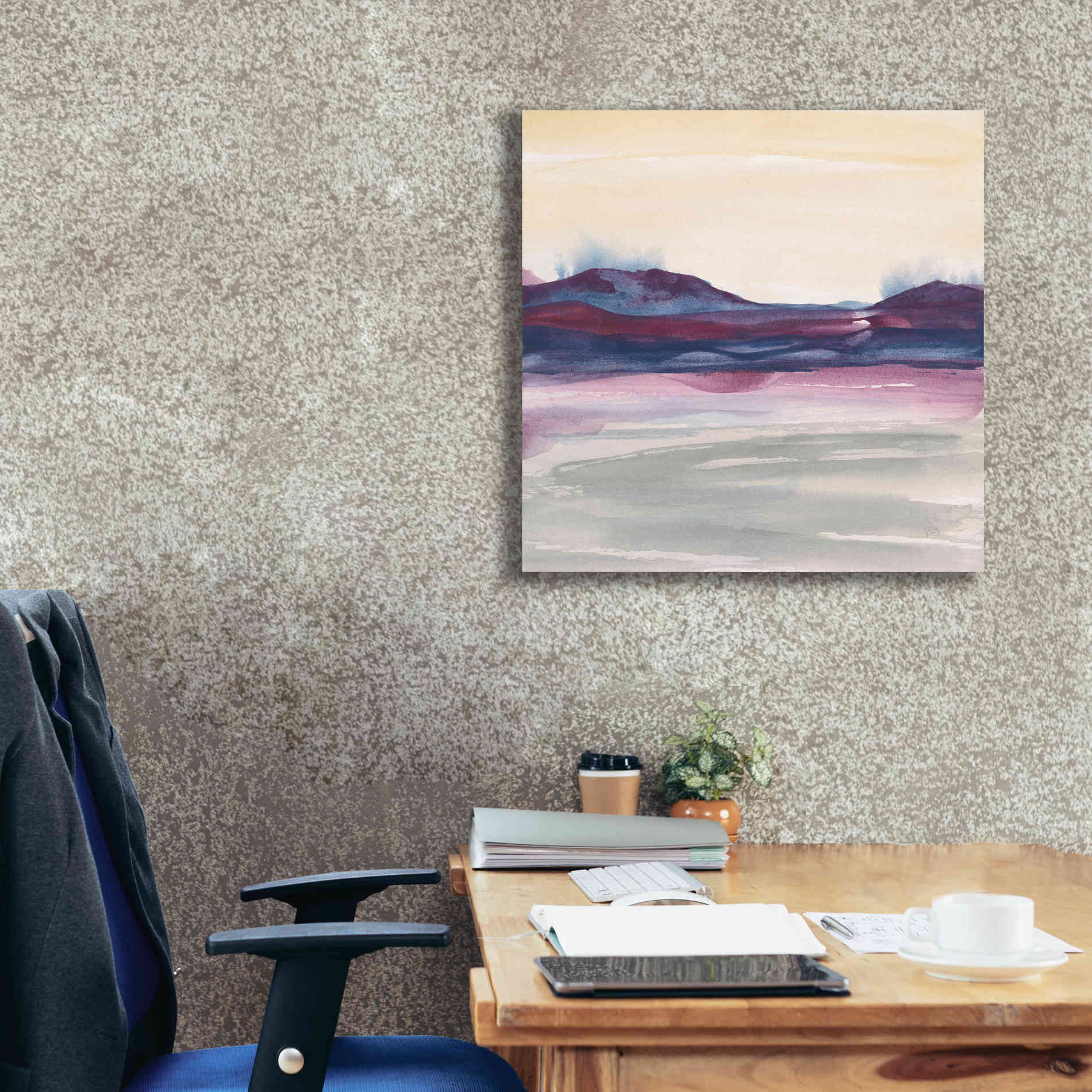 'Purple Rock Dawn I' by Chris Paschke, Canvas Wall Art,26 x 26