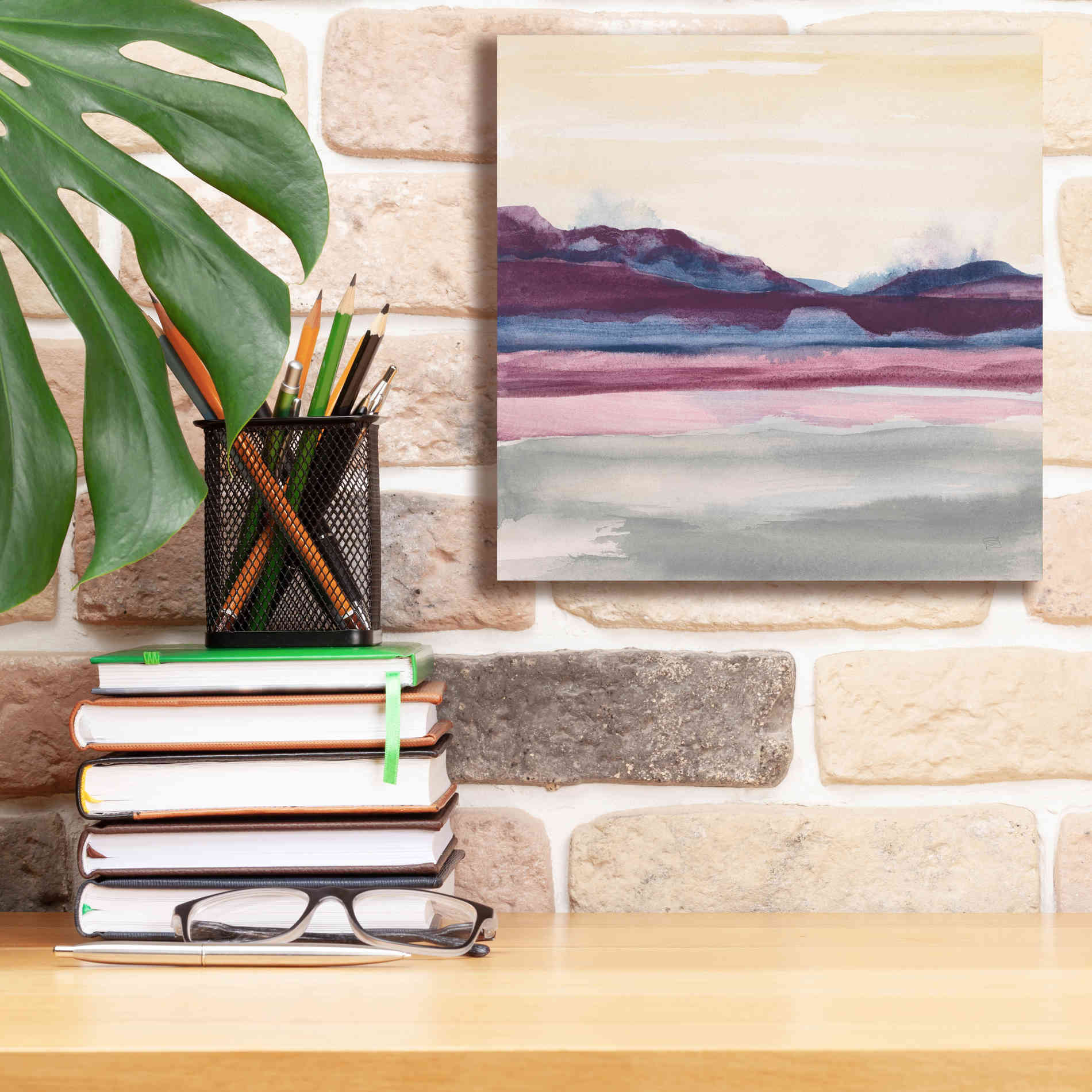 'Purple Rock Dawn II' by Chris Paschke, Canvas Wall Art,12 x 12