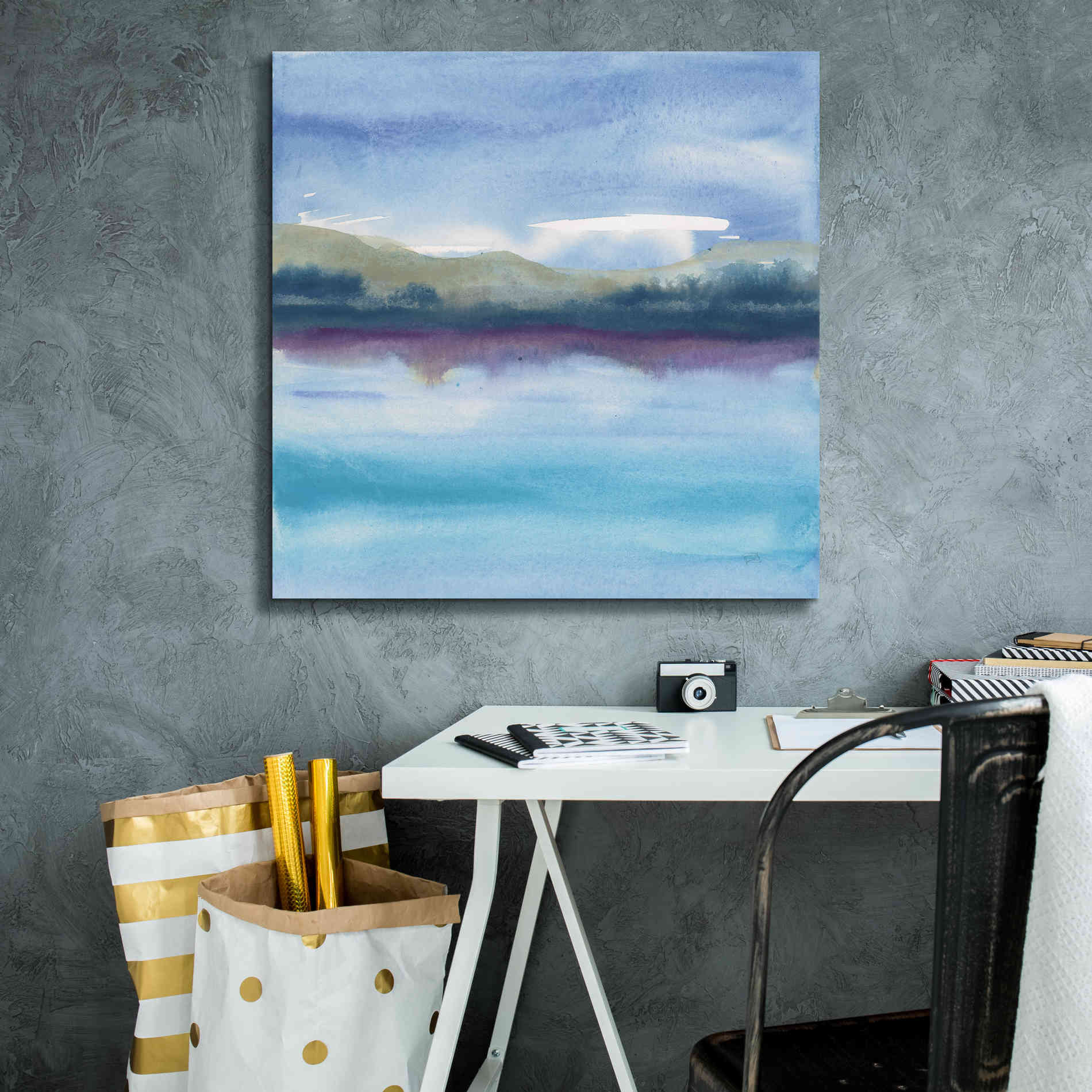 'Violet Reflection I' by Chris Paschke, Canvas Wall Art,26 x 26
