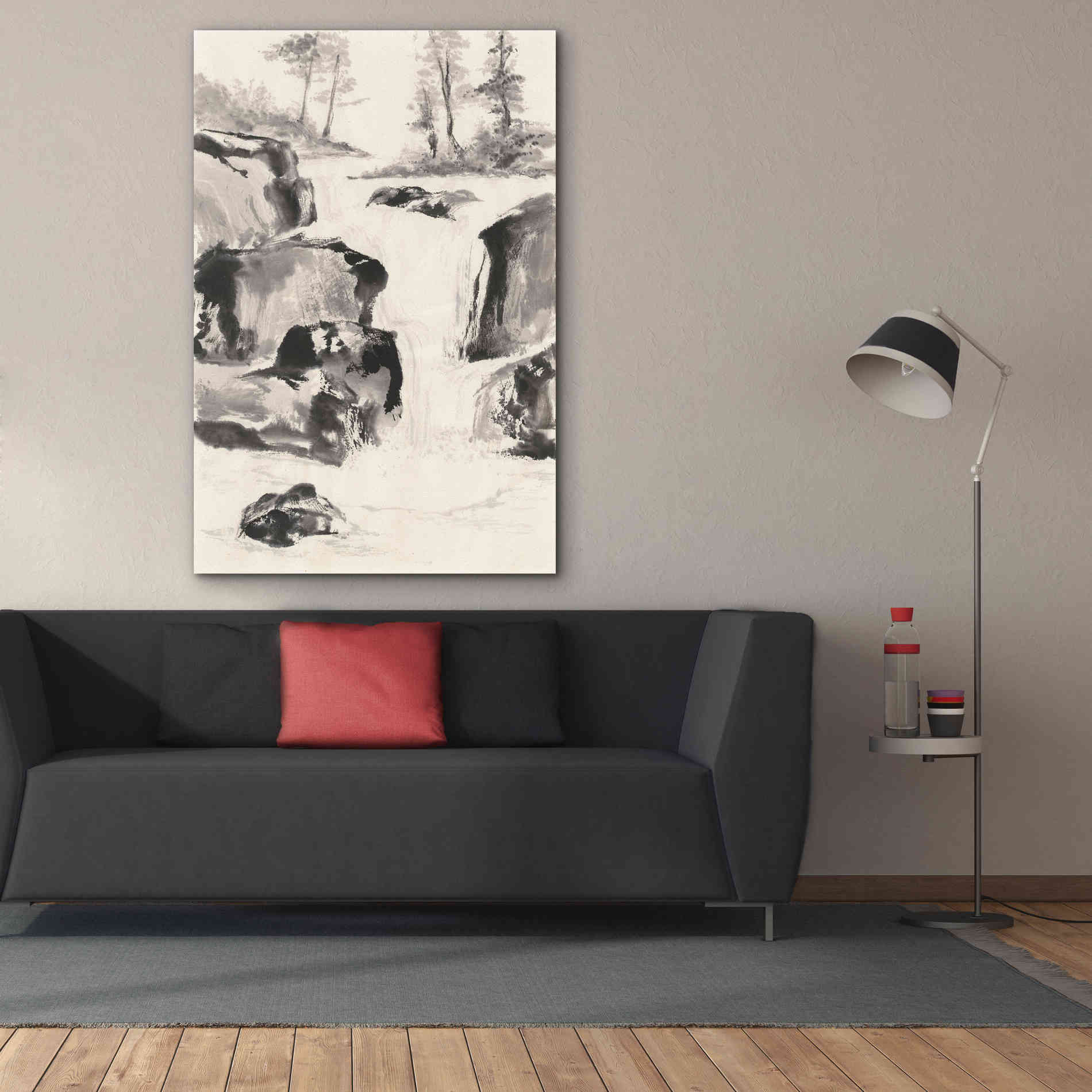 'Sumi Waterfall II' by Chris Paschke, Canvas Wall Art,40 x 60
