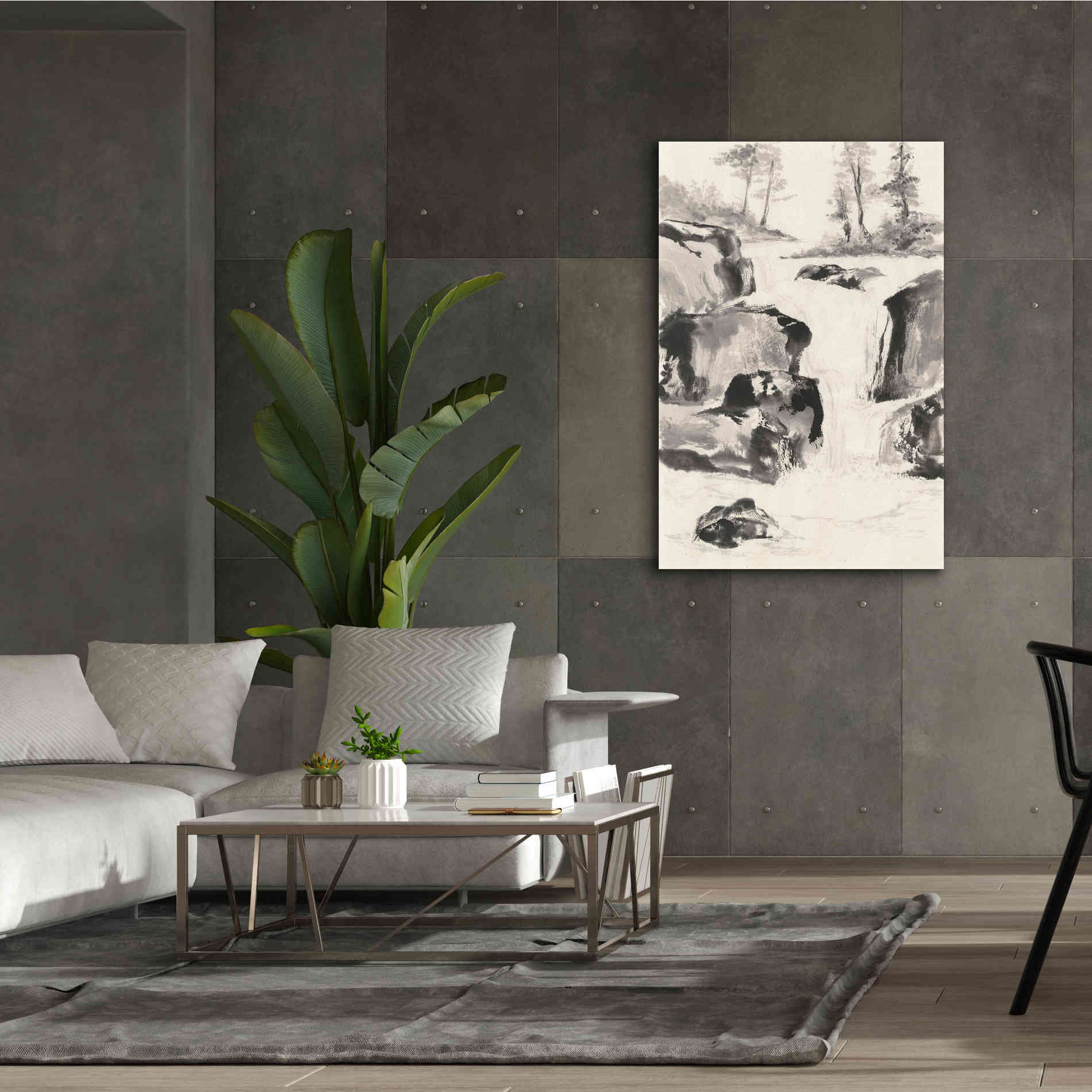 'Sumi Waterfall II' by Chris Paschke, Canvas Wall Art,40 x 60